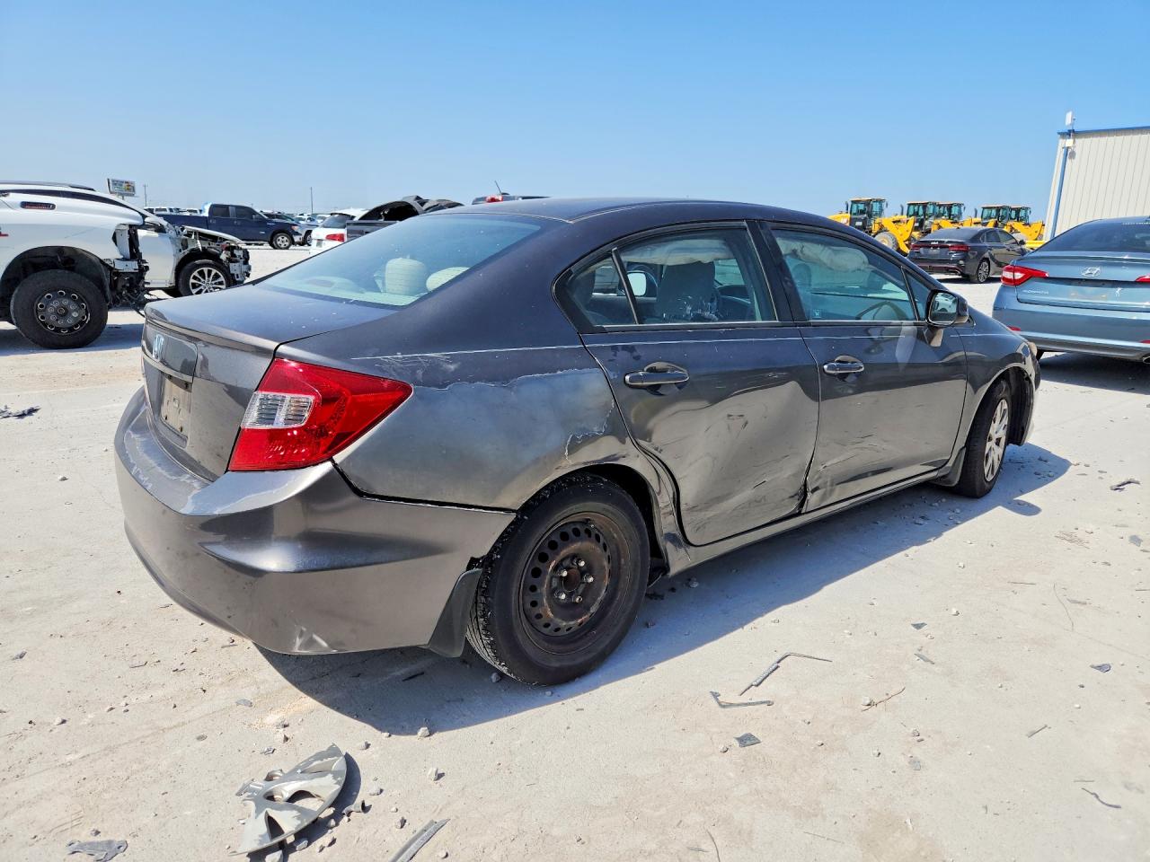 2012 Honda Civic Lx Lx Gray vin: 2HGFB2F54CH595584