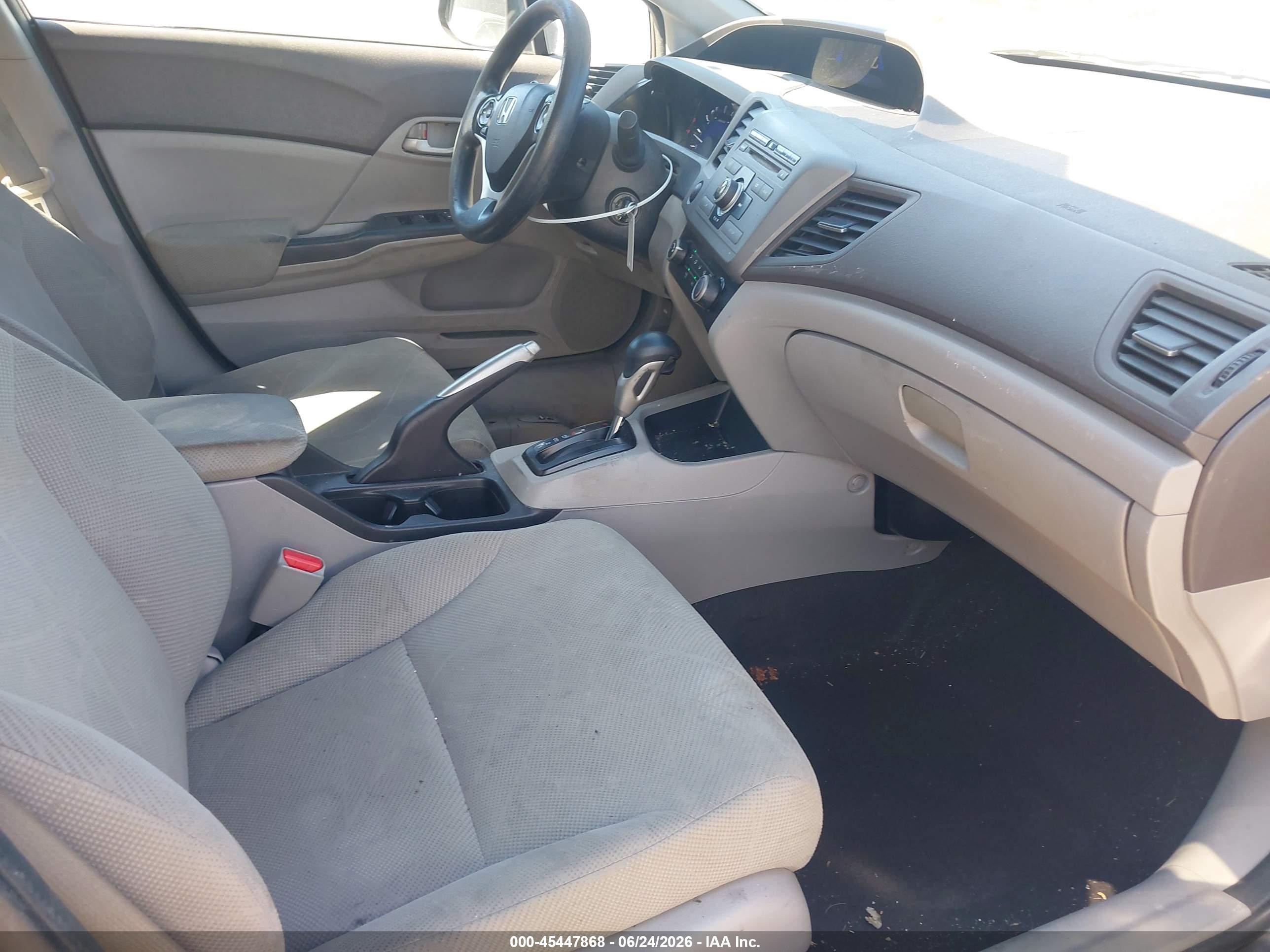 2012 Honda Civic Lx Gray vin: 2HGFB2F54CH596590