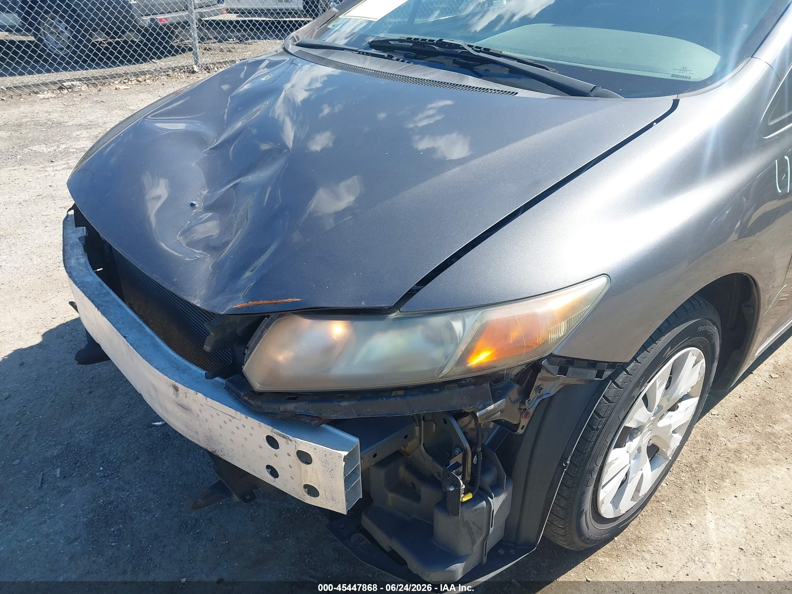 2012 Honda Civic Lx Gray vin: 2HGFB2F54CH596590