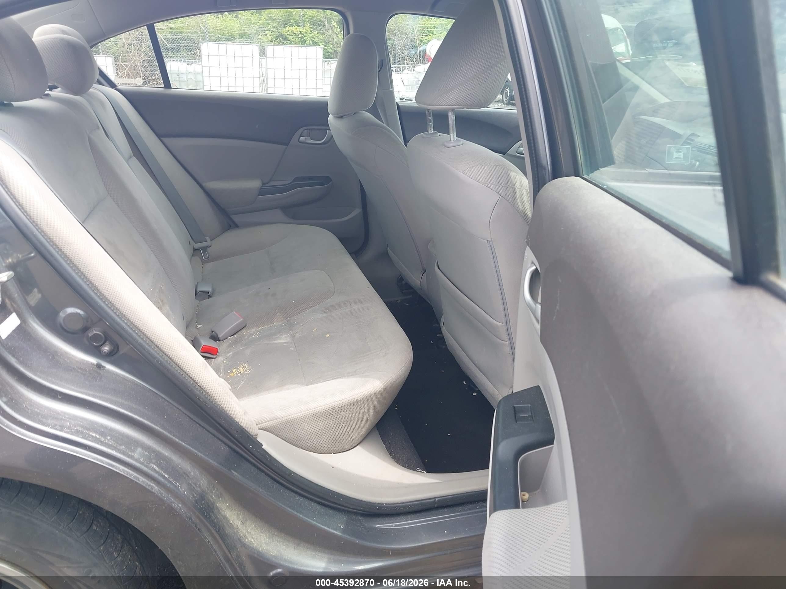 2012 Honda Civic Lx Gray vin: 2HGFB2F54CH597433