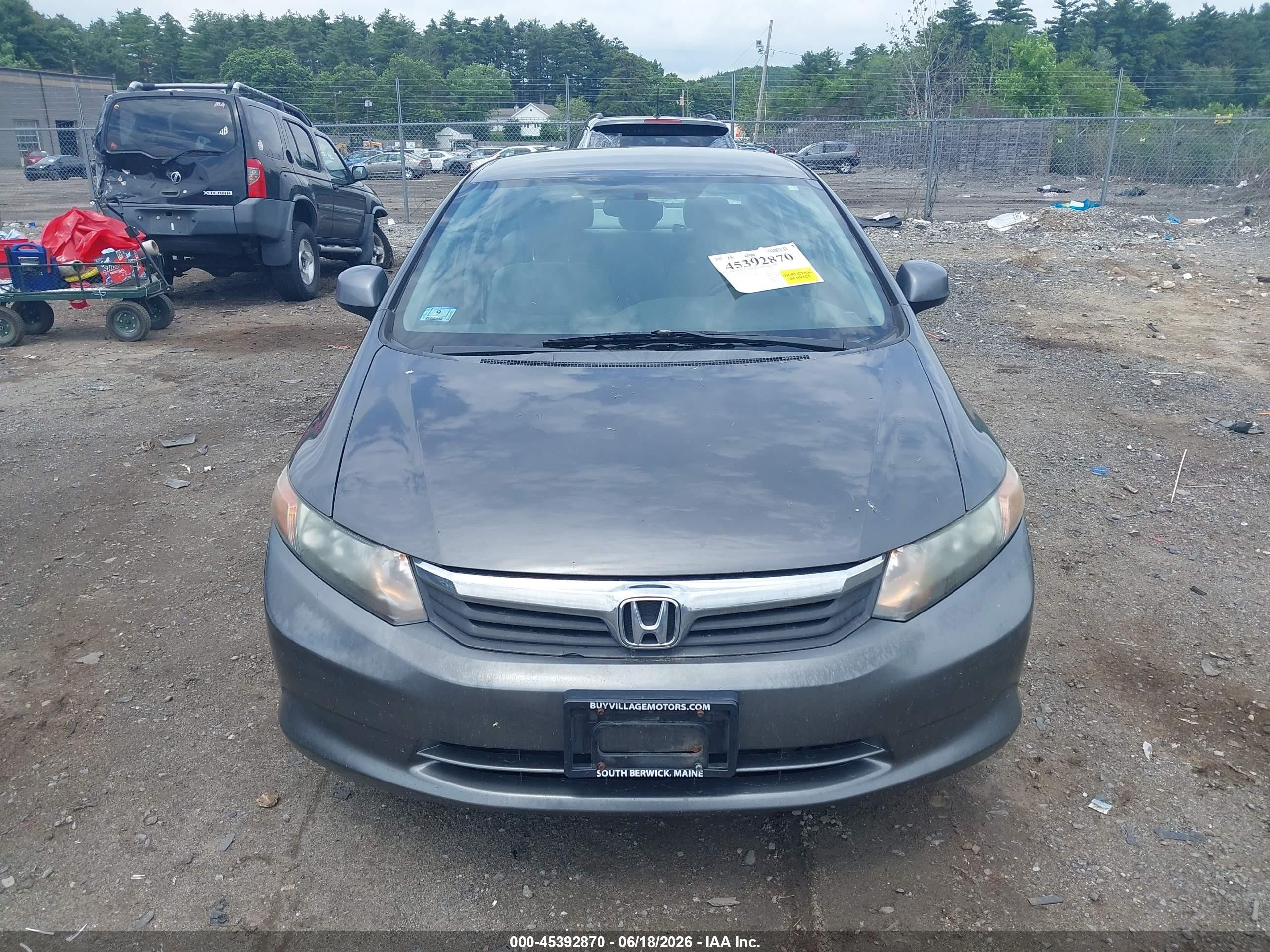 2012 Honda Civic Lx Gray vin: 2HGFB2F54CH597433