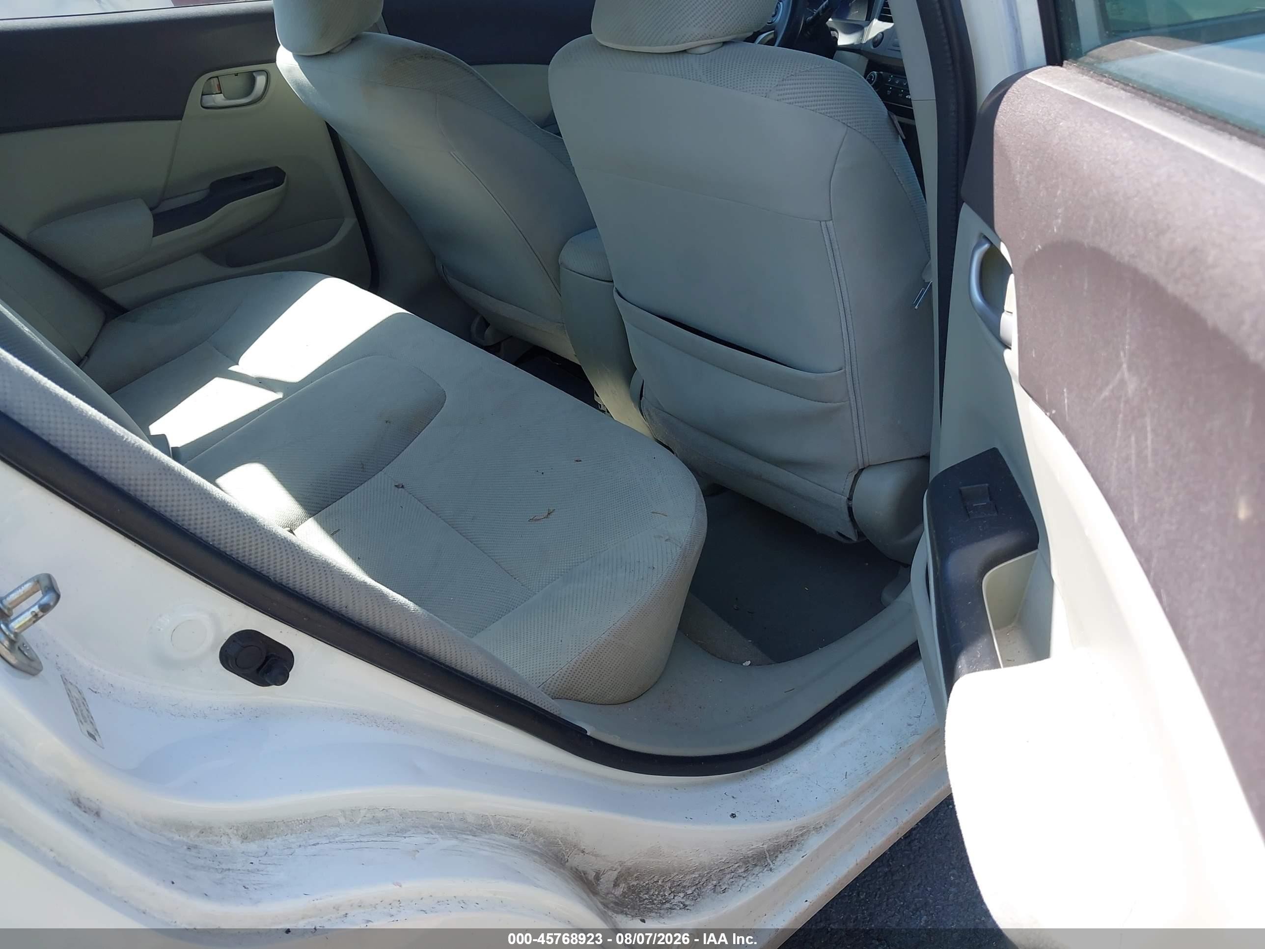 2012 Honda Civic Lx White vin: 2HGFB2F54CH600153