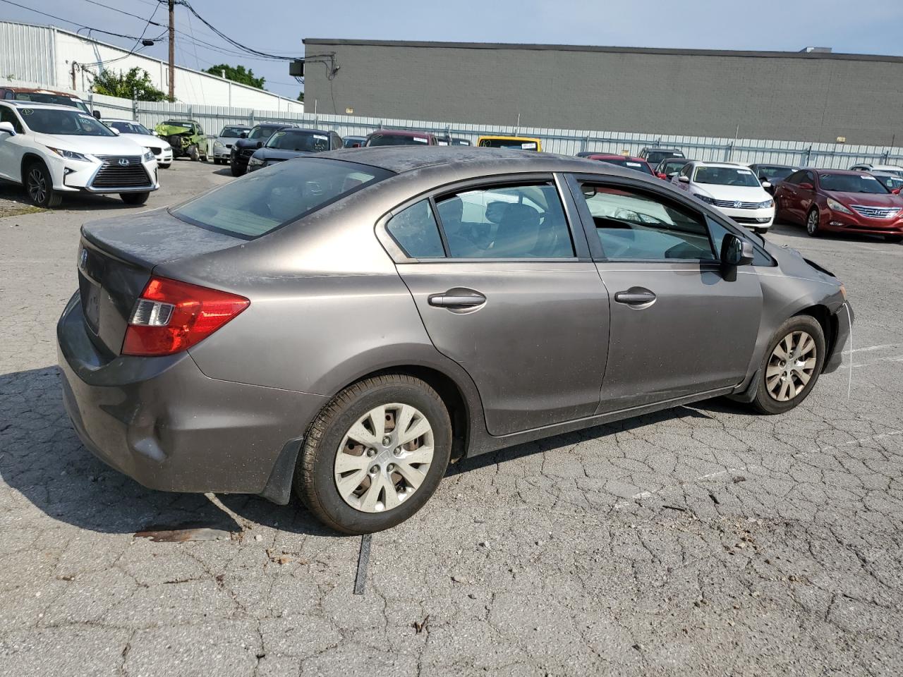 2012 Honda Civic Lx Gray vin: 2HGFB2F54CH601108
