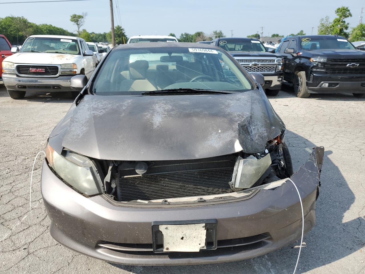 2012 Honda Civic Lx Gray vin: 2HGFB2F54CH601108