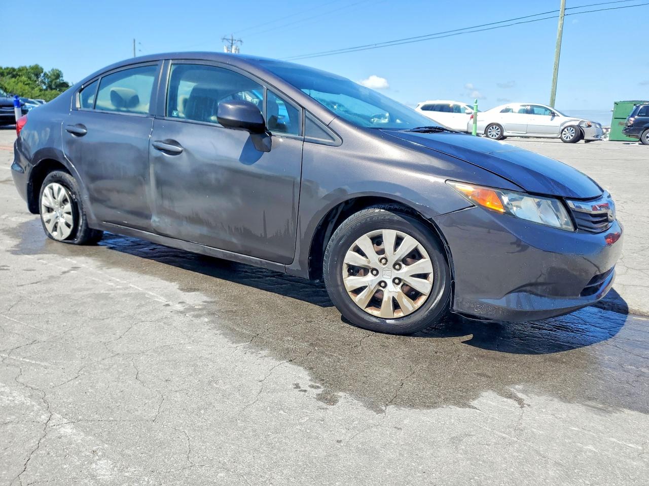 2012 Honda Civic Lx Gray vin: 2HGFB2F54CH601108