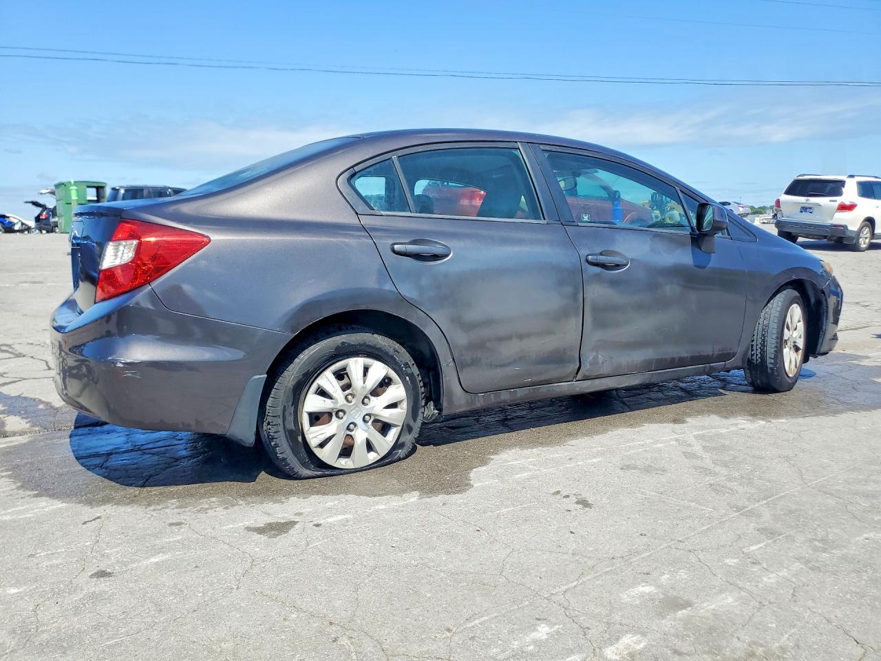 2012 Honda Civic Lx Gray vin: 2HGFB2F54CH601108