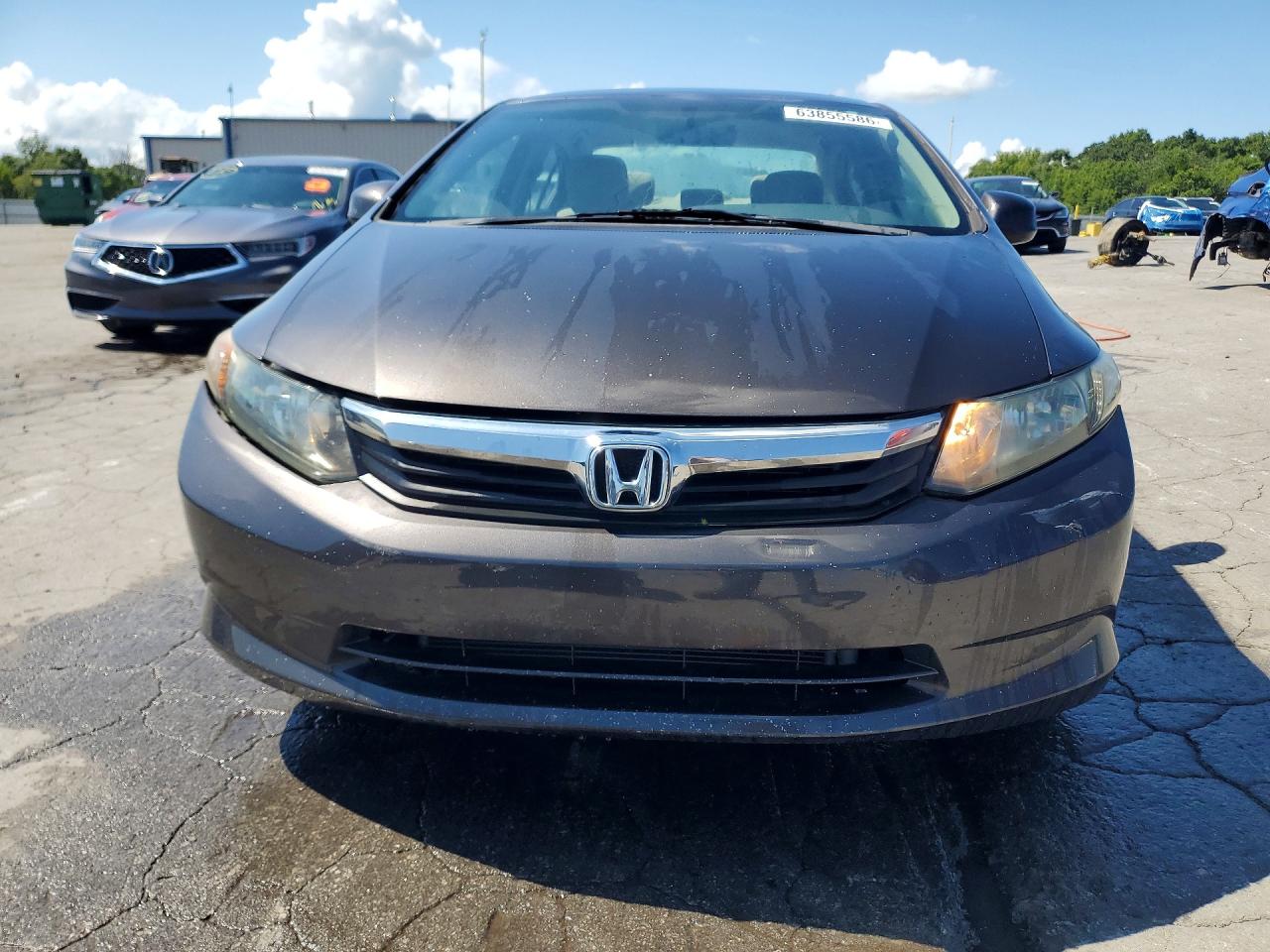 2012 Honda Civic Lx Gray vin: 2HGFB2F54CH601108