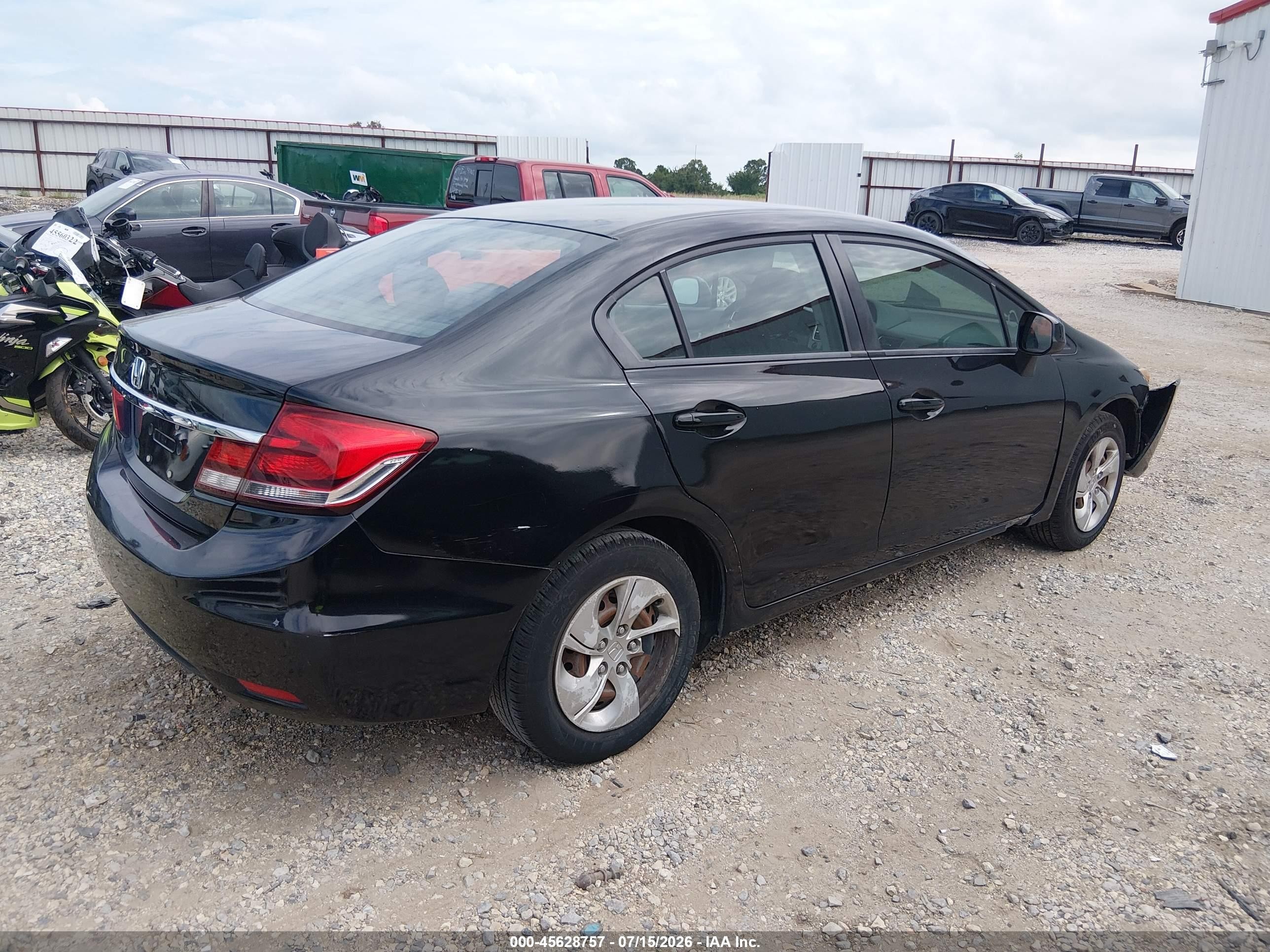 2013 Honda Civic Lx Black vin: 2HGFB2F54DH300386
