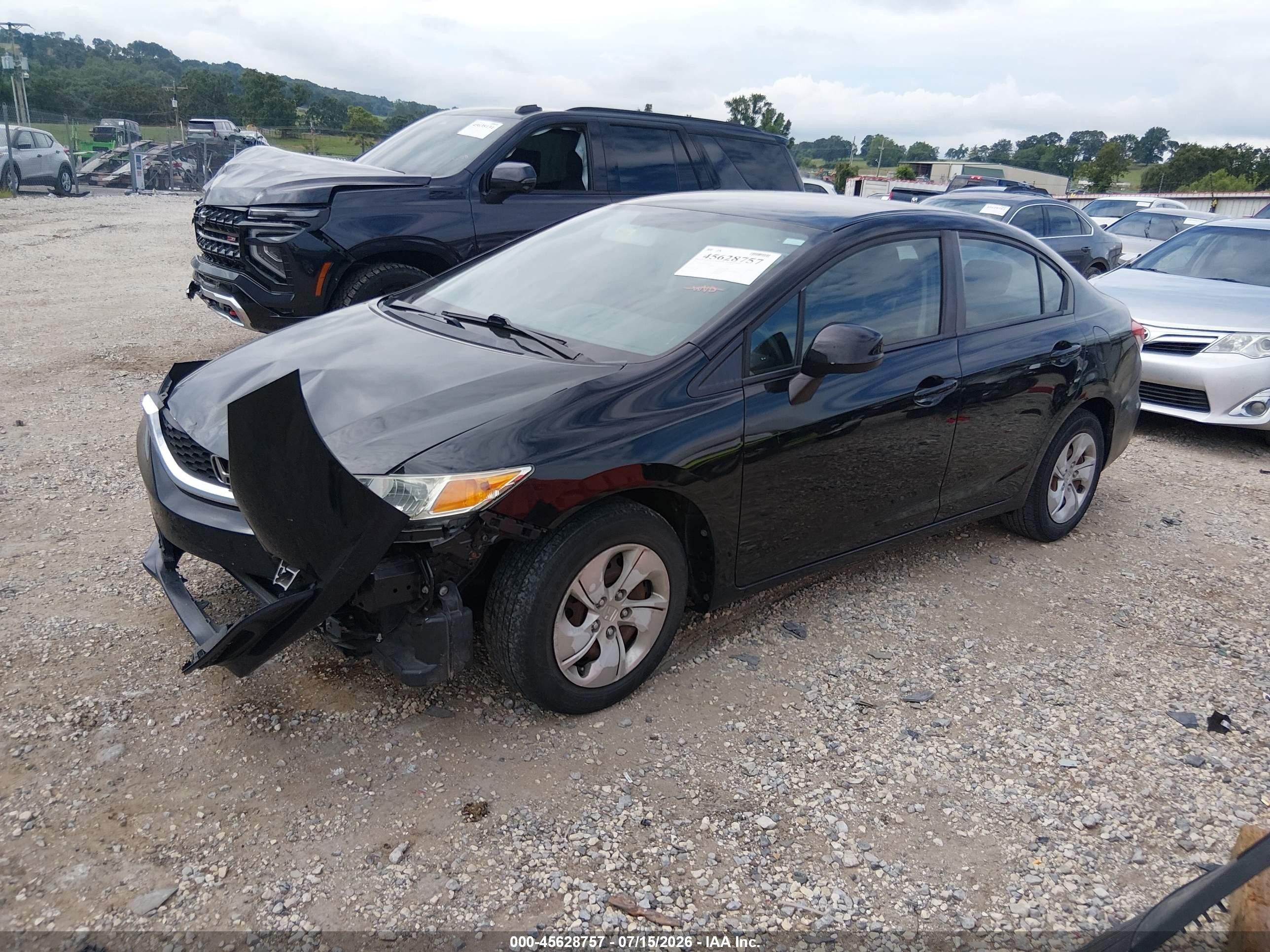 2013 Honda Civic Lx Black vin: 2HGFB2F54DH300386
