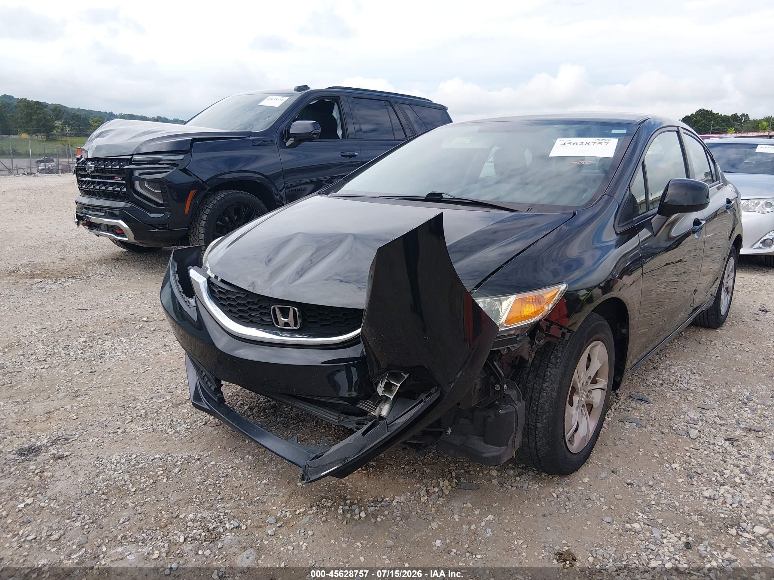 2013 Honda Civic Lx Black vin: 2HGFB2F54DH300386
