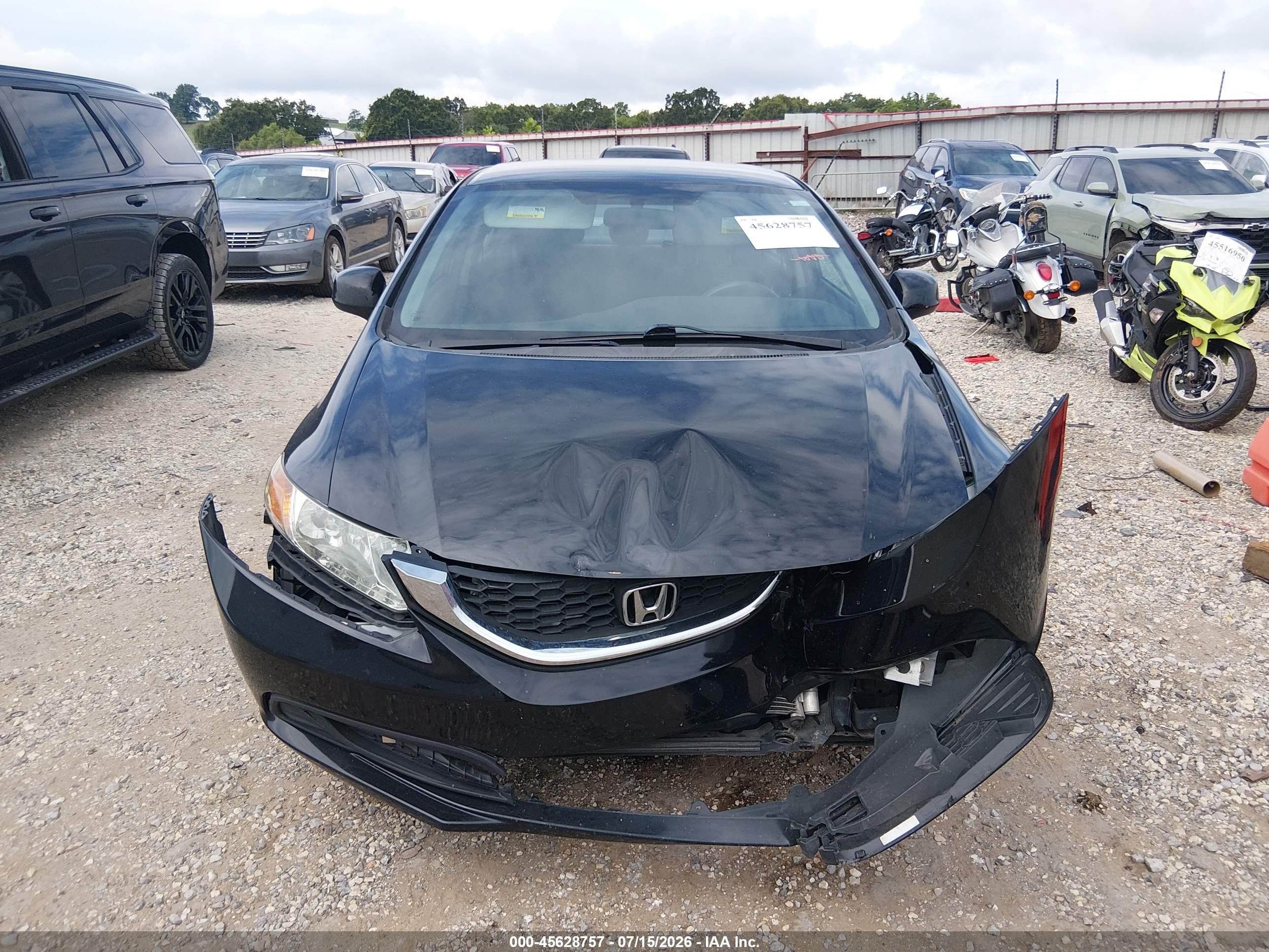 2013 Honda Civic Lx Black vin: 2HGFB2F54DH300386