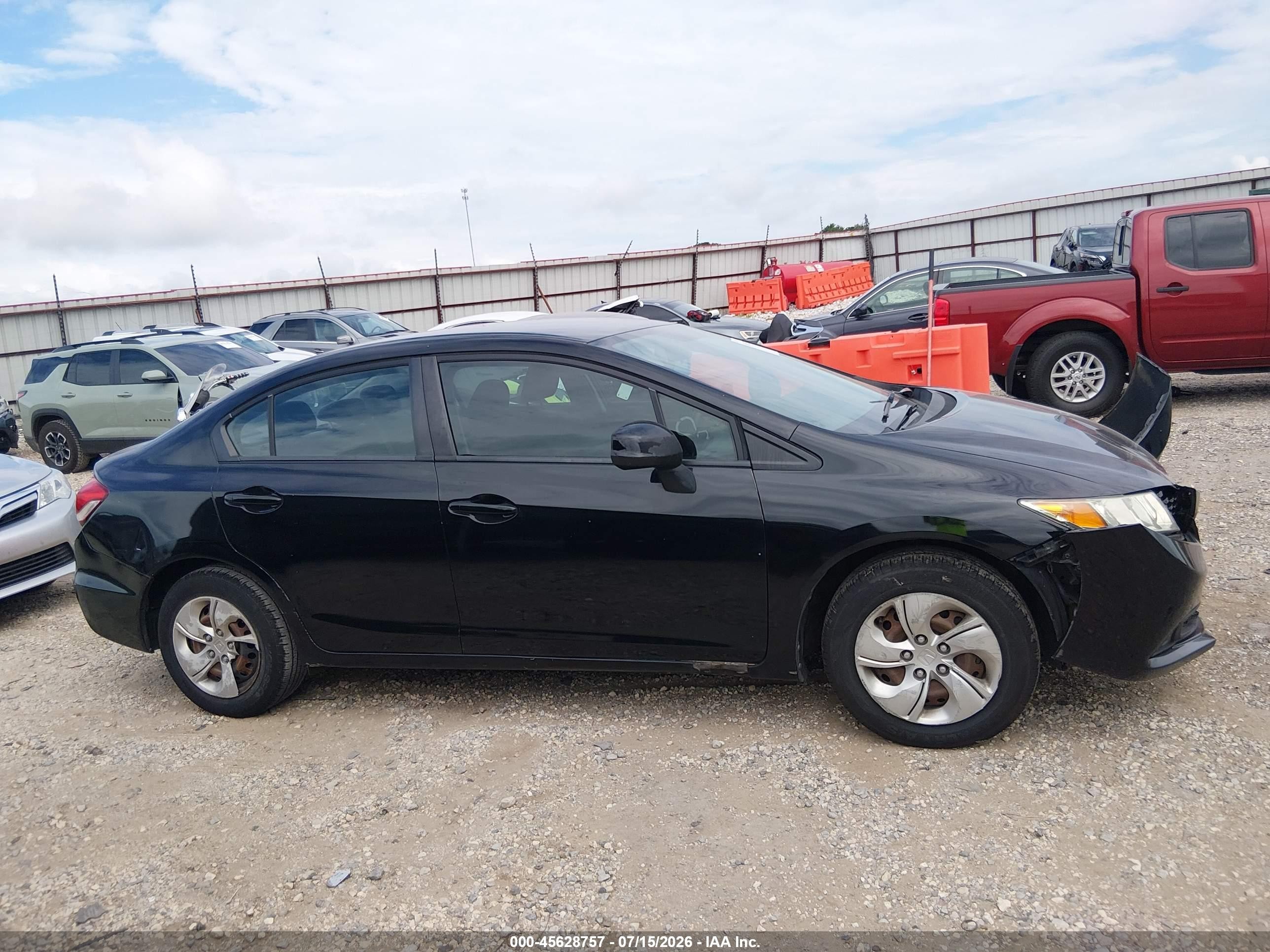 2013 Honda Civic Lx Black vin: 2HGFB2F54DH300386