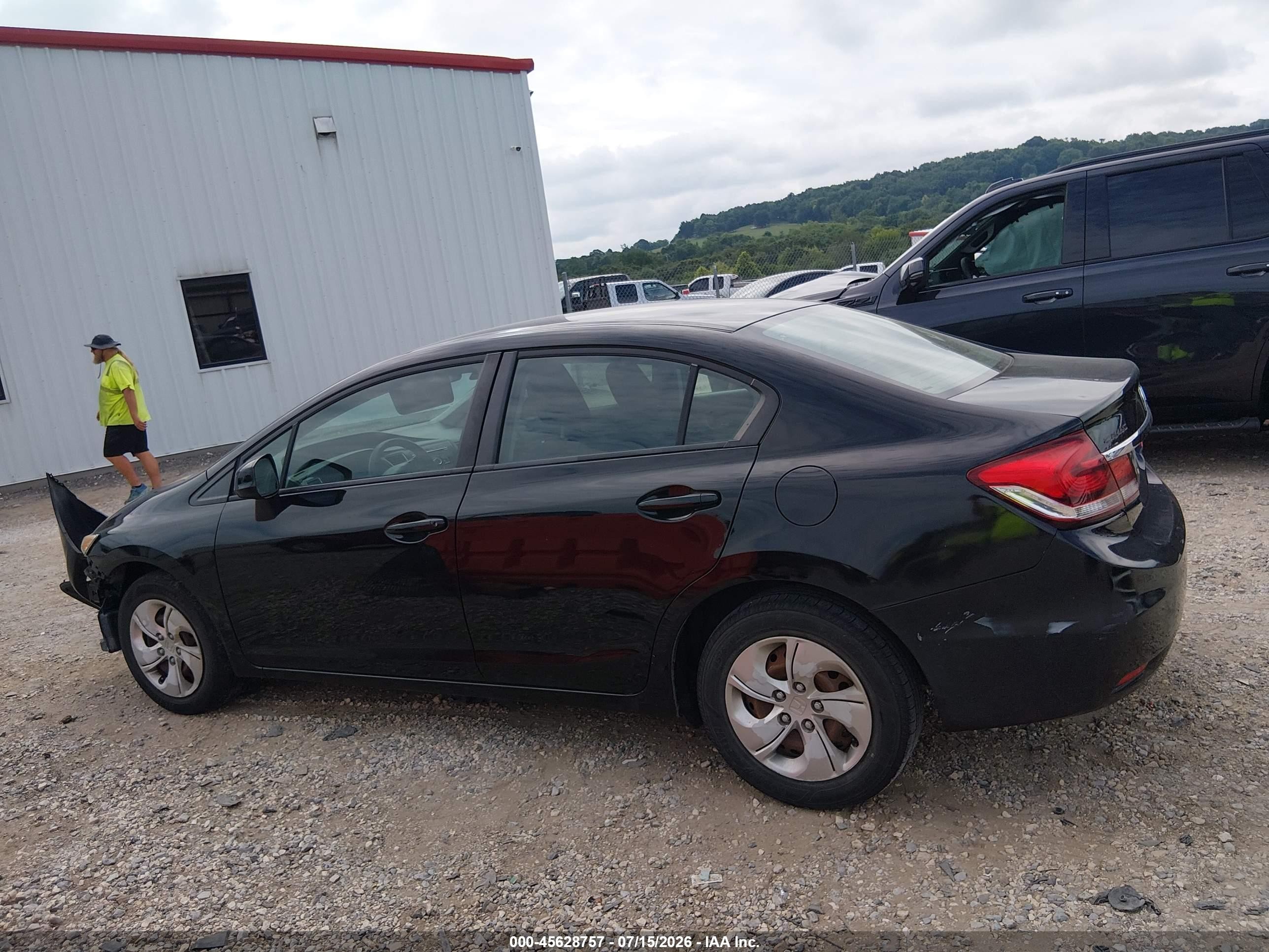 2013 Honda Civic Lx Black vin: 2HGFB2F54DH300386
