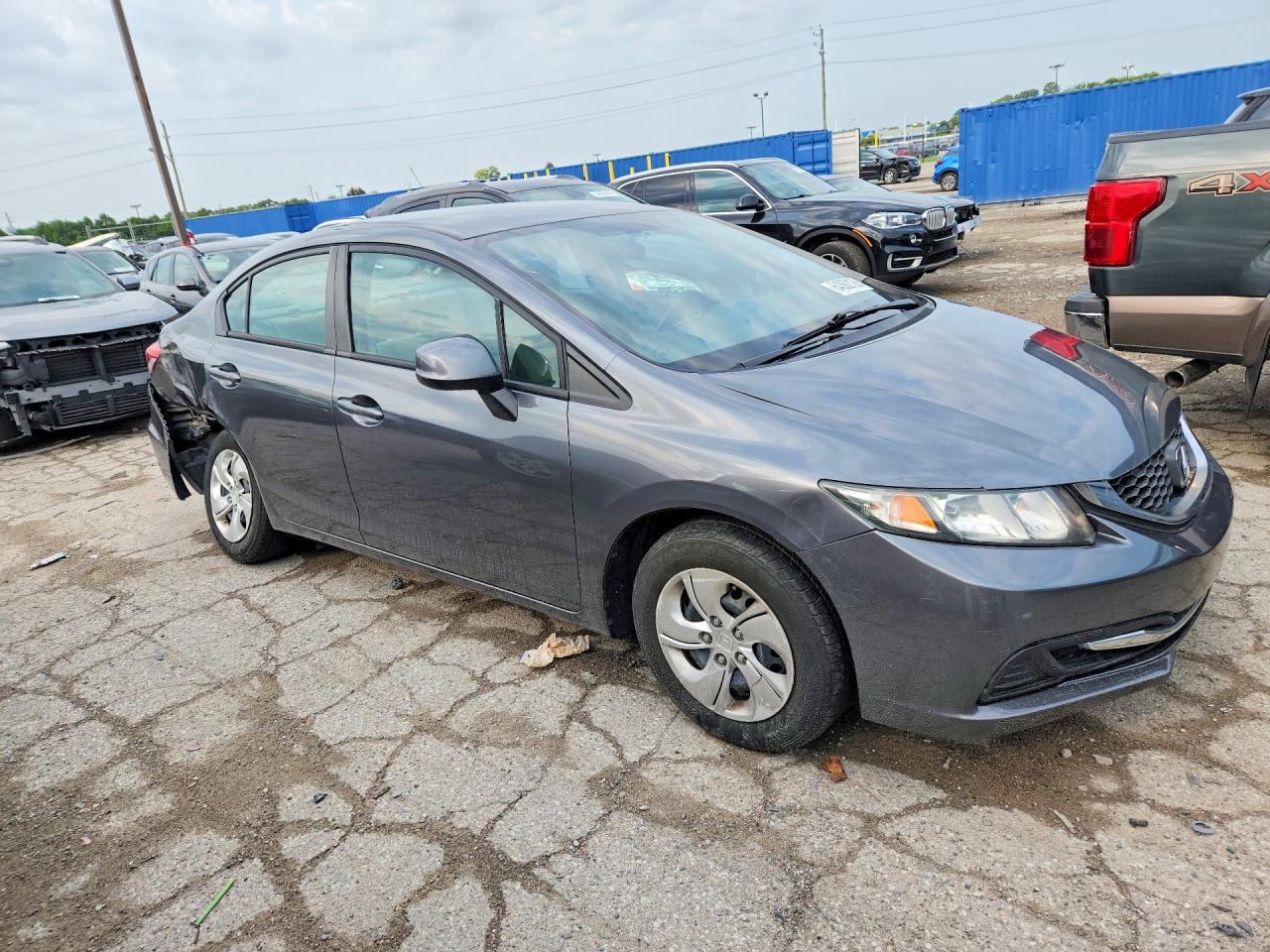 2013 Honda Civic Lx Gray vin: 2HGFB2F54DH300470