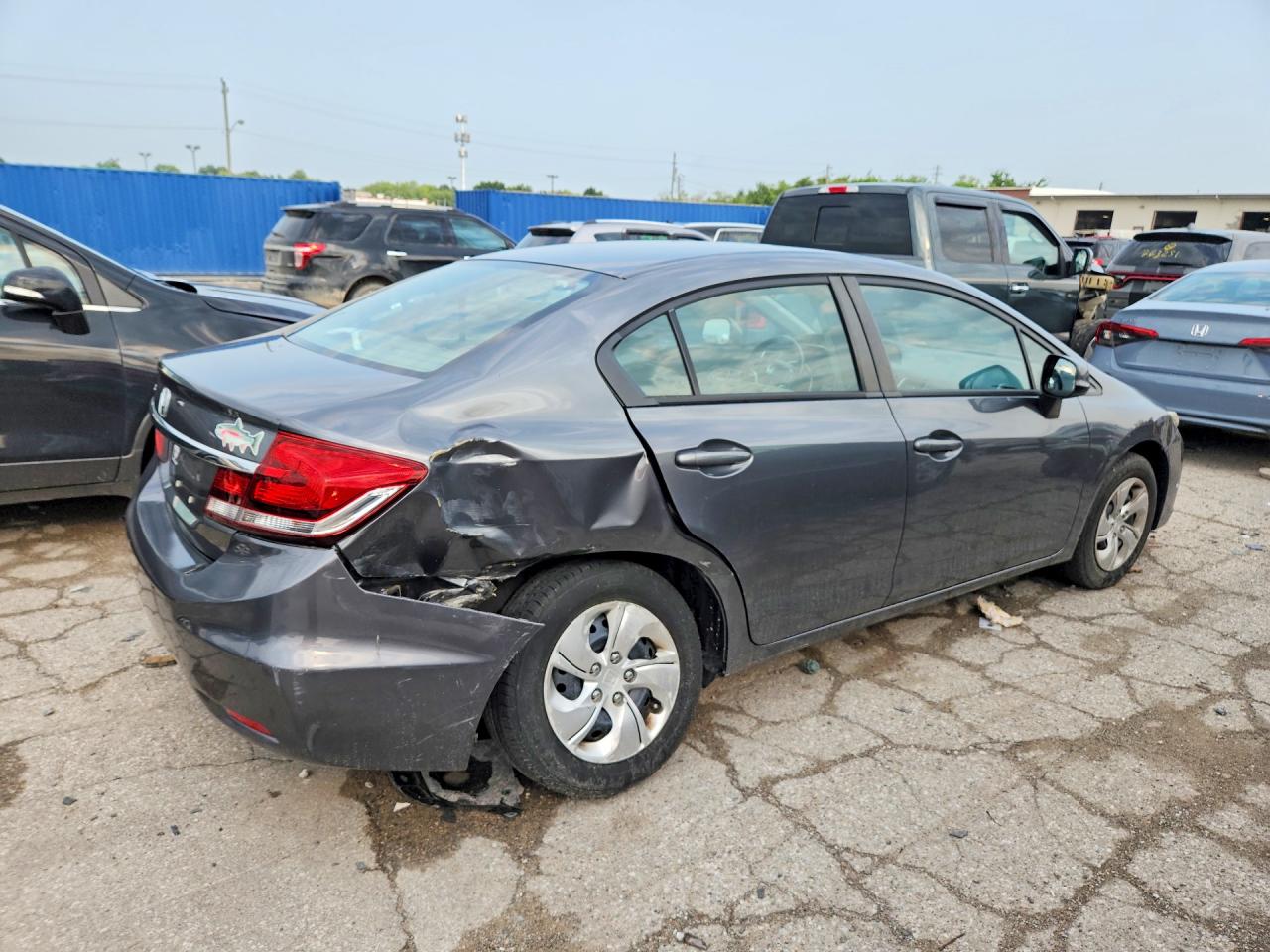2013 Honda Civic Lx Gray vin: 2HGFB2F54DH300470