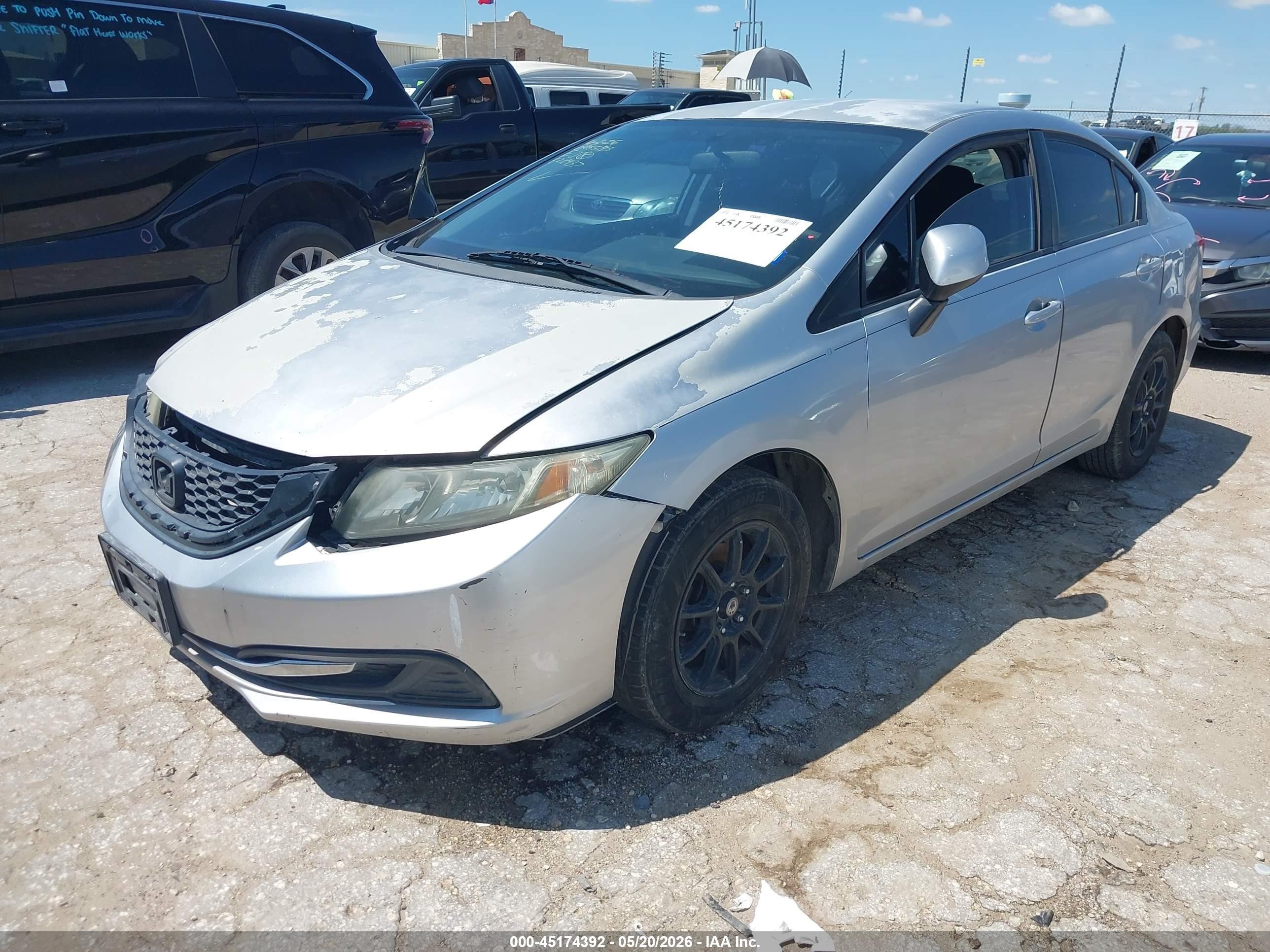 2013 Honda Civic Lx Silver vin: 2HGFB2F54DH528937