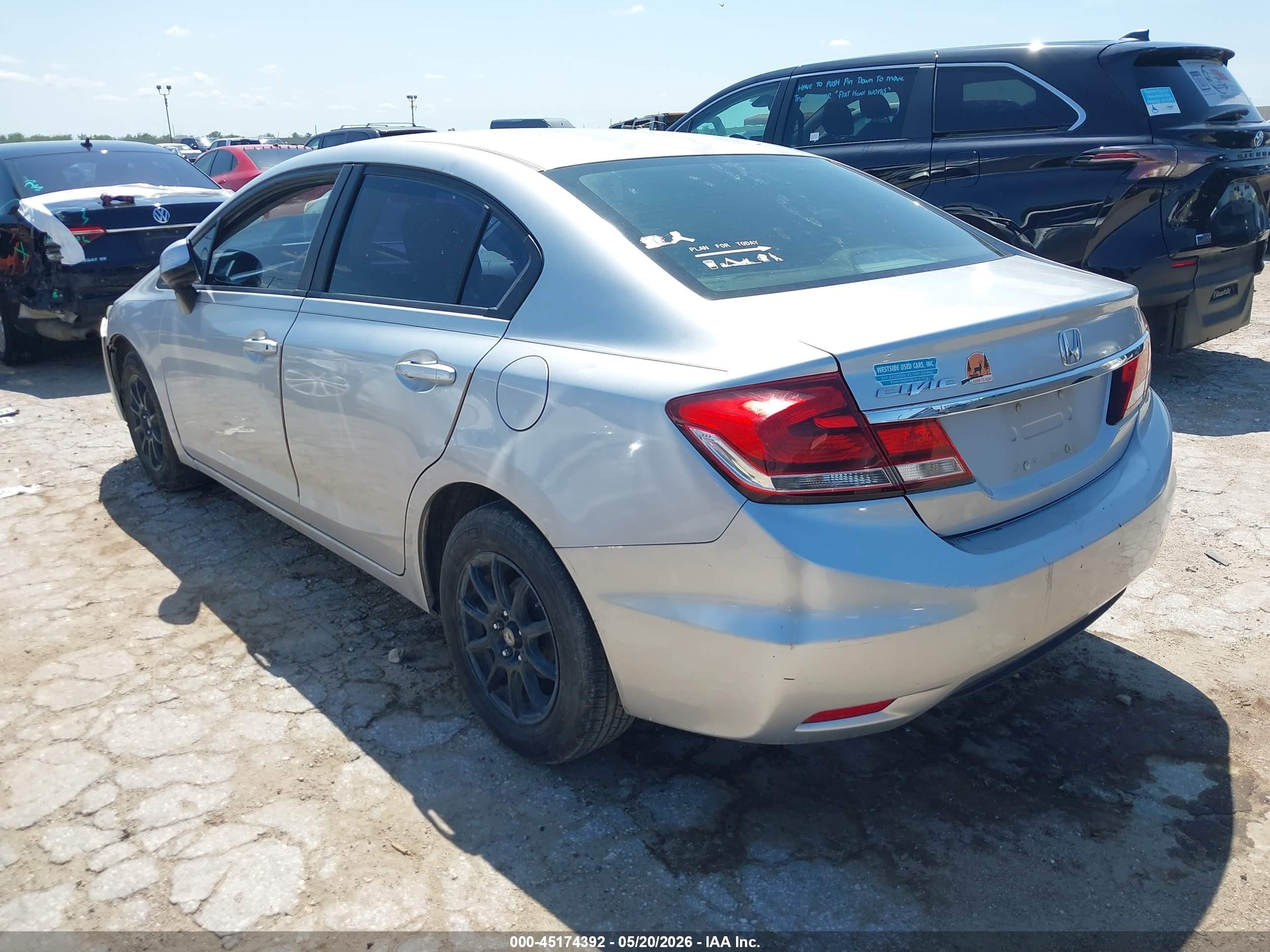 2013 Honda Civic Lx Silver vin: 2HGFB2F54DH528937