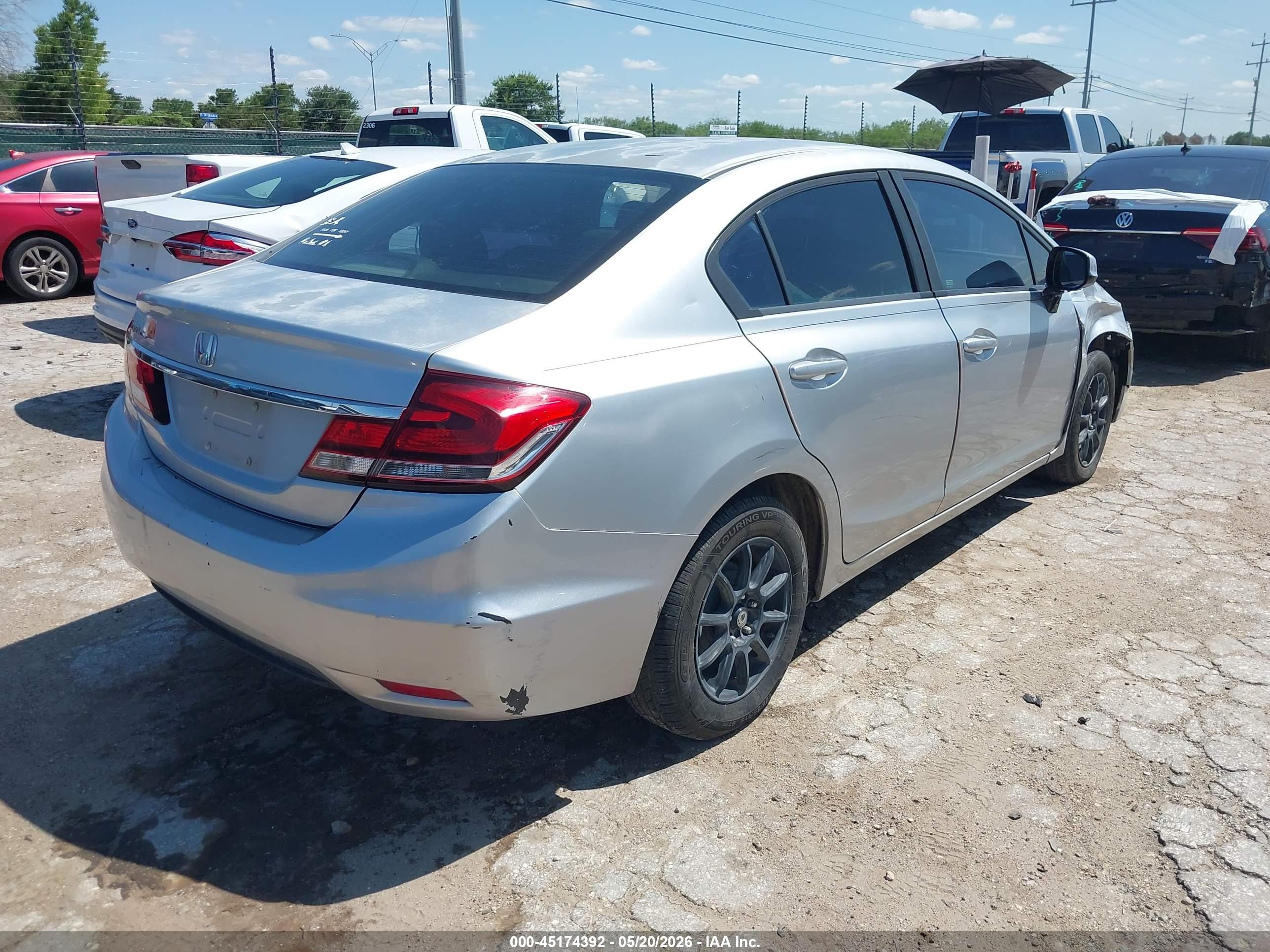 2013 Honda Civic Lx Silver vin: 2HGFB2F54DH528937