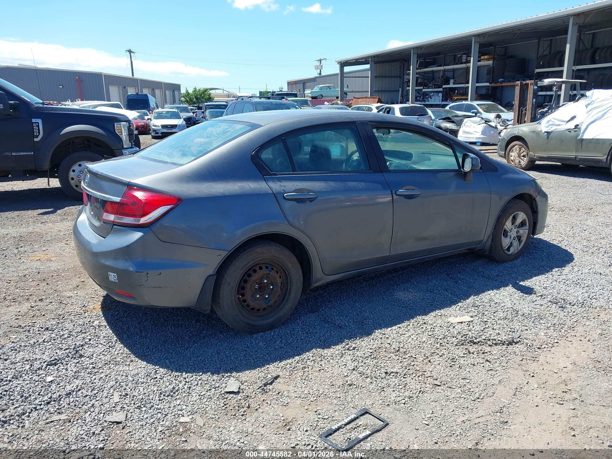 2013 Honda Civic Lx Gray vin: 2HGFB2F54DH535287