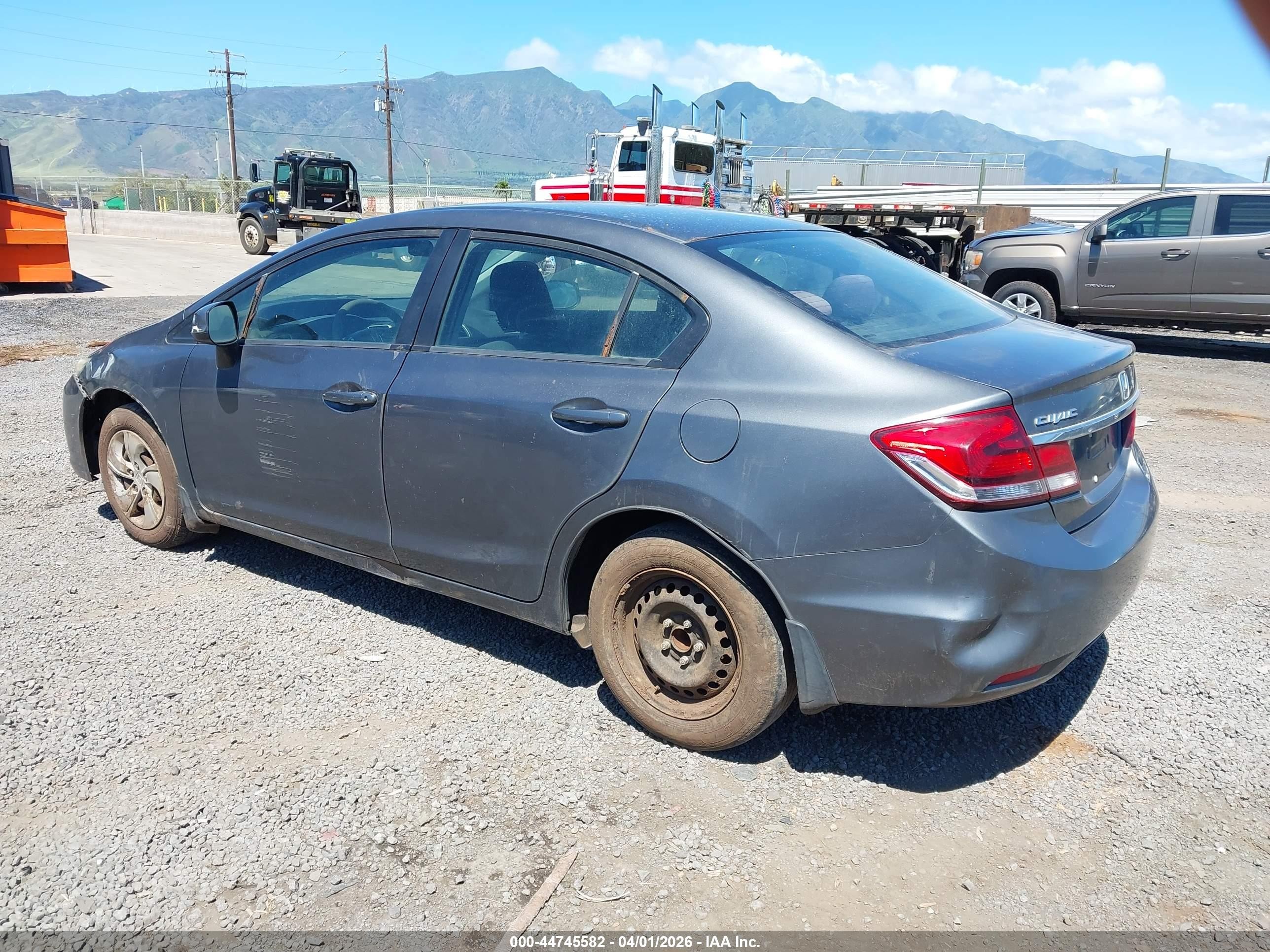 2013 Honda Civic Lx Gray vin: 2HGFB2F54DH535287