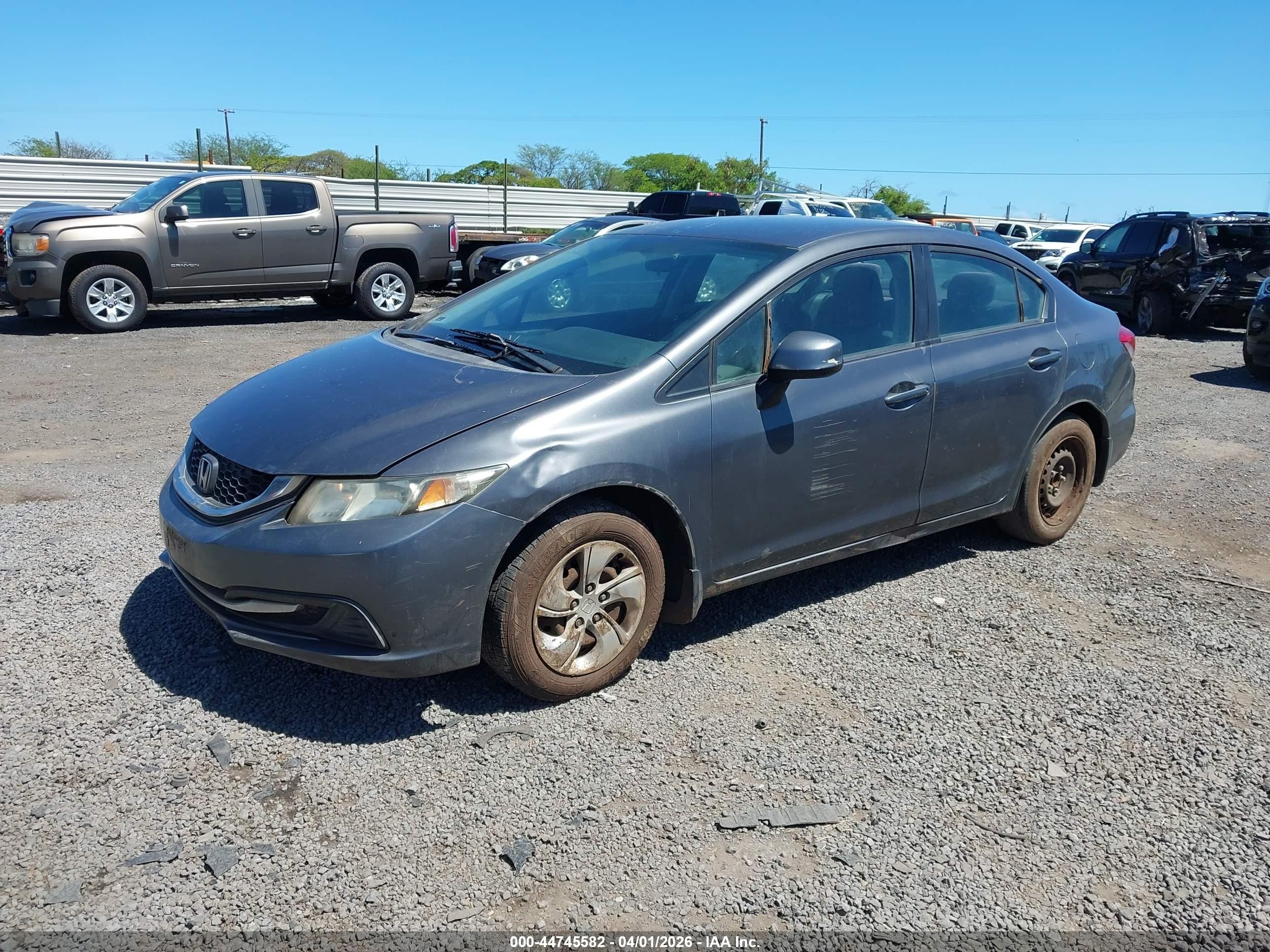 2013 Honda Civic Lx Gray vin: 2HGFB2F54DH535287
