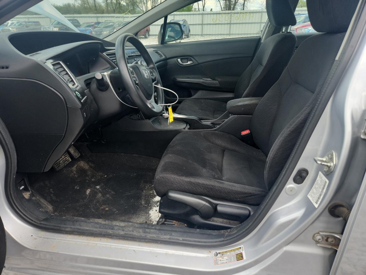 2013 Honda Civic Lx Silver vin: 2HGFB2F54DH536360 Damage: Left Front Carpet, Stained, Permanent