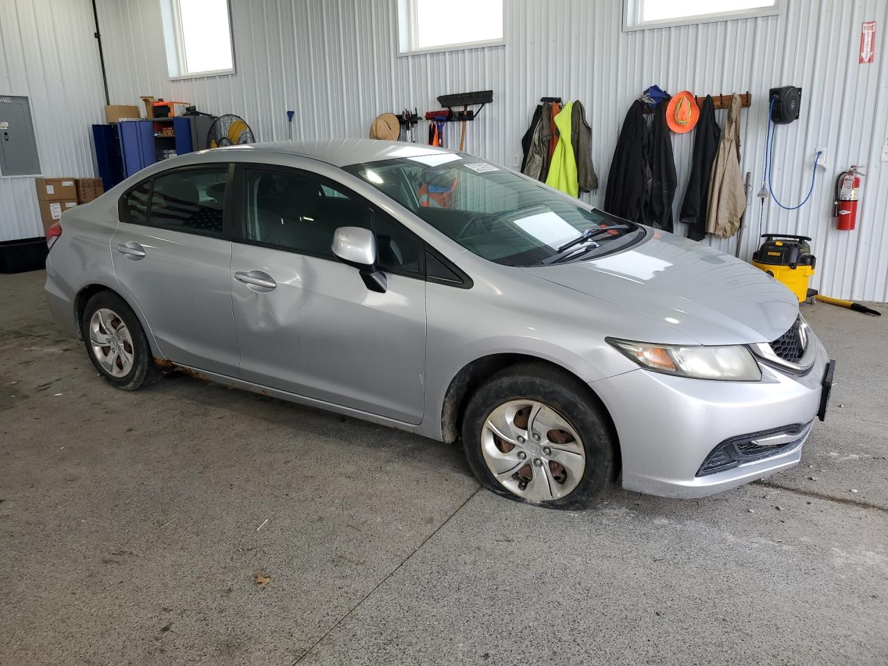 2013 Honda Civic Lx Silver vin: 2HGFB2F54DH536360 Damage: Right Front Door, Dent(S) W/ Paint Dmg, > 12 Inches