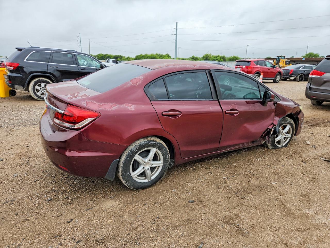 2013 Honda Civic Lx Burgundy vin: 2HGFB2F54DH543728
