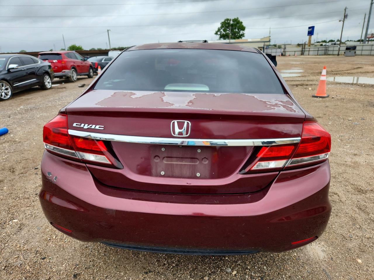 2013 Honda Civic Lx Burgundy vin: 2HGFB2F54DH543728