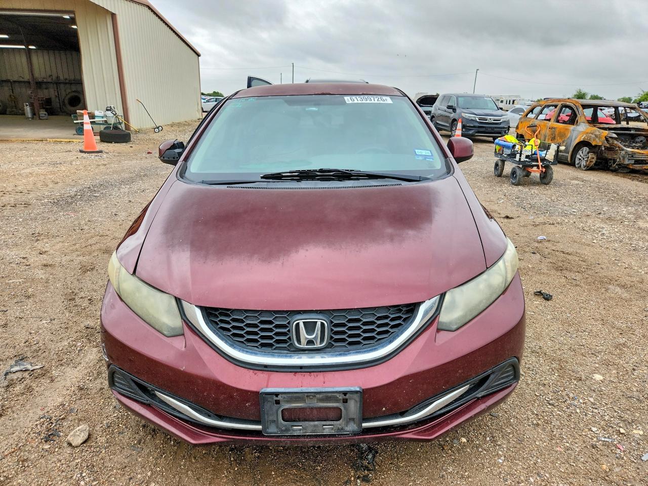 2013 Honda Civic Lx Burgundy vin: 2HGFB2F54DH543728