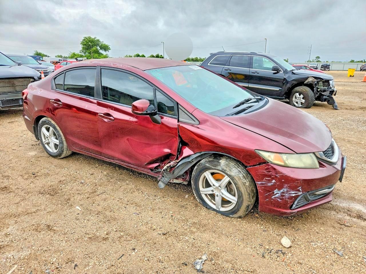 2013 Honda Civic Lx Burgundy vin: 2HGFB2F54DH543728