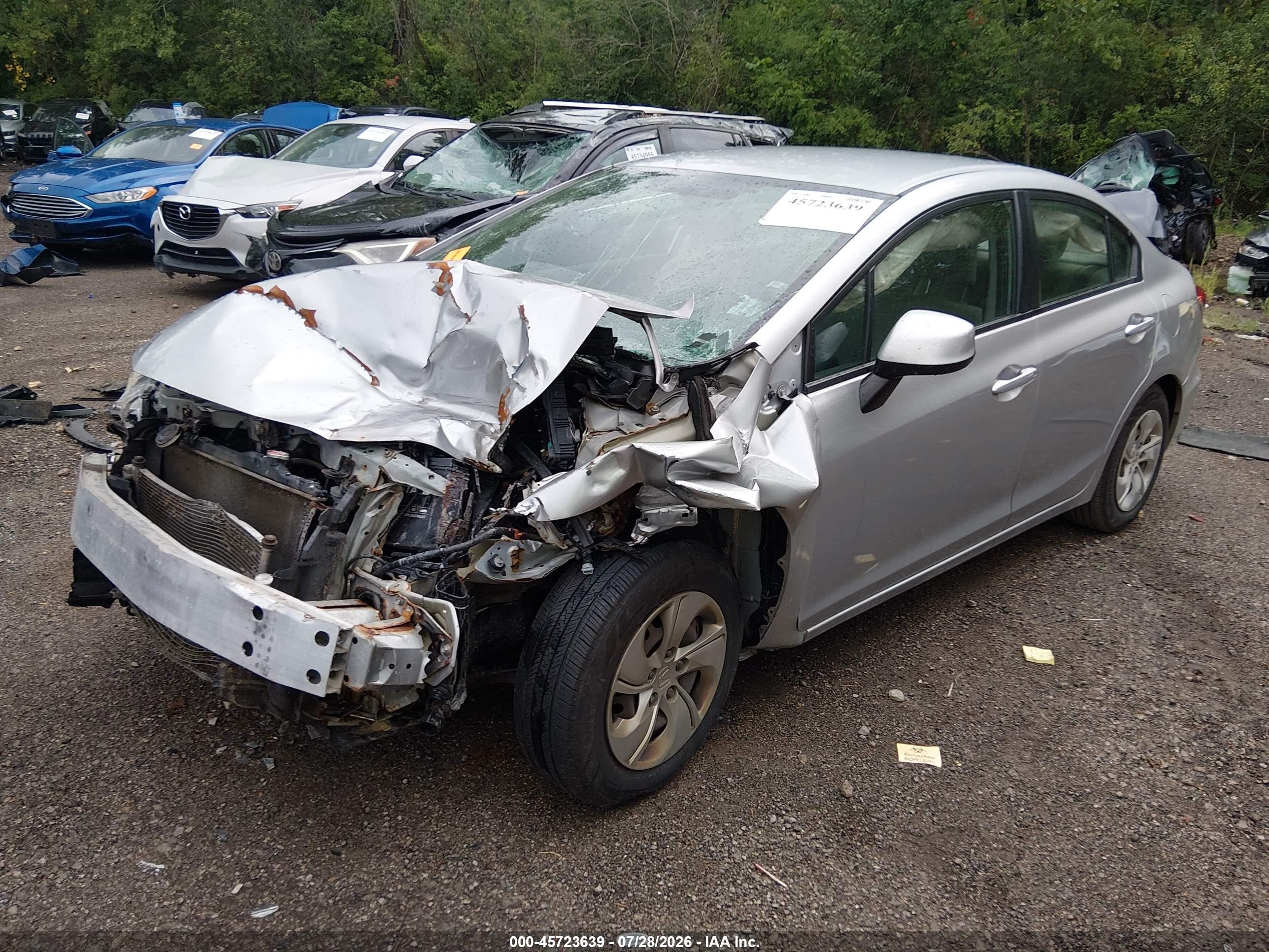 2013 Honda Civic Lx Silver vin: 2HGFB2F54DH546466