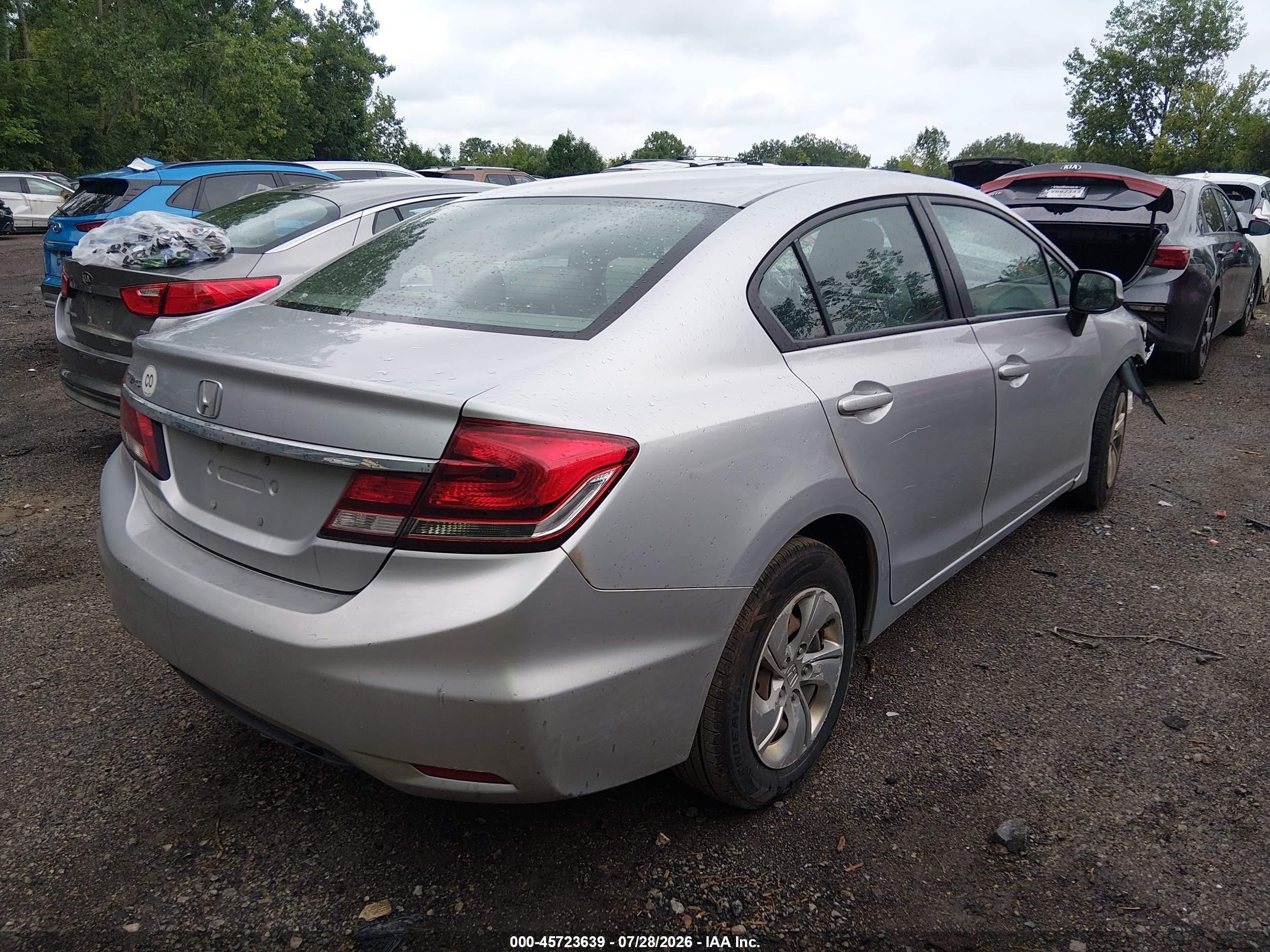 2013 Honda Civic Lx Silver vin: 2HGFB2F54DH546466
