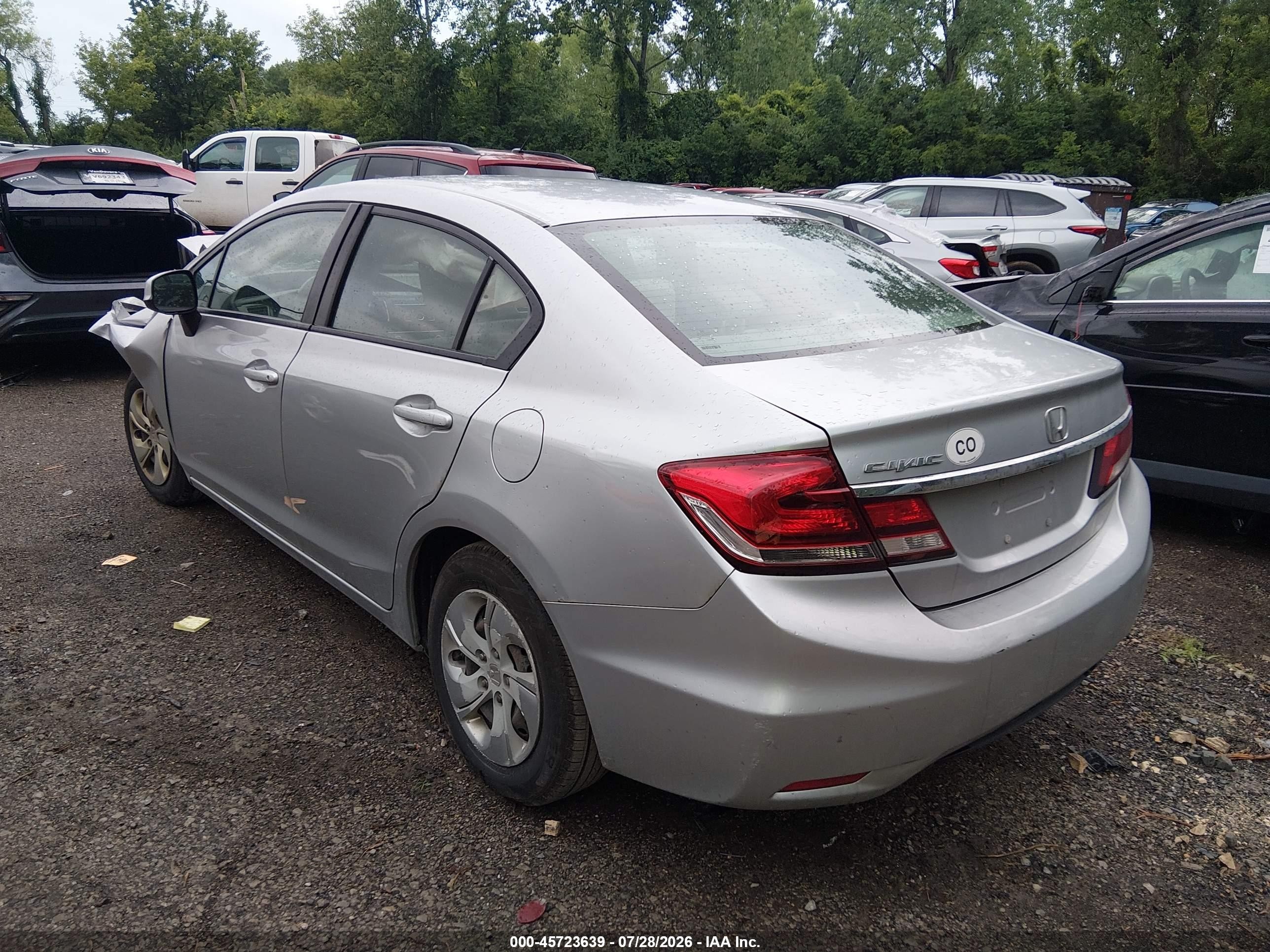 2013 Honda Civic Lx Silver vin: 2HGFB2F54DH546466