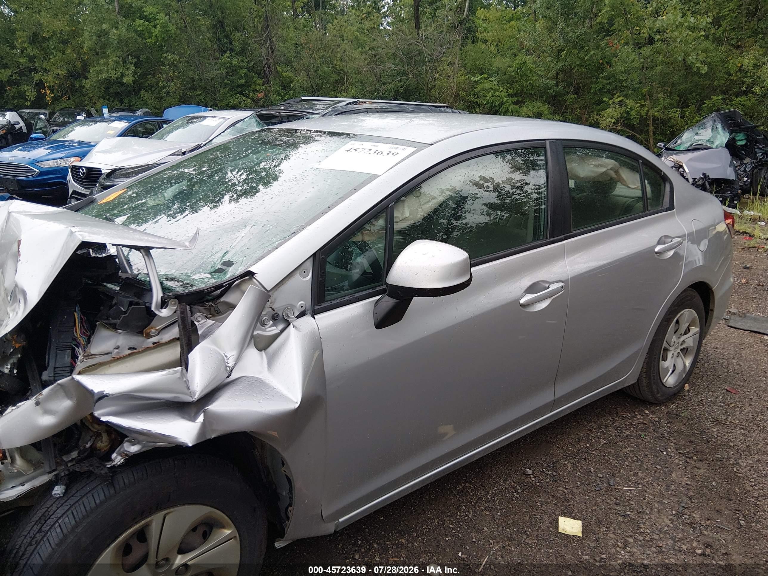 2013 Honda Civic Lx Silver vin: 2HGFB2F54DH546466
