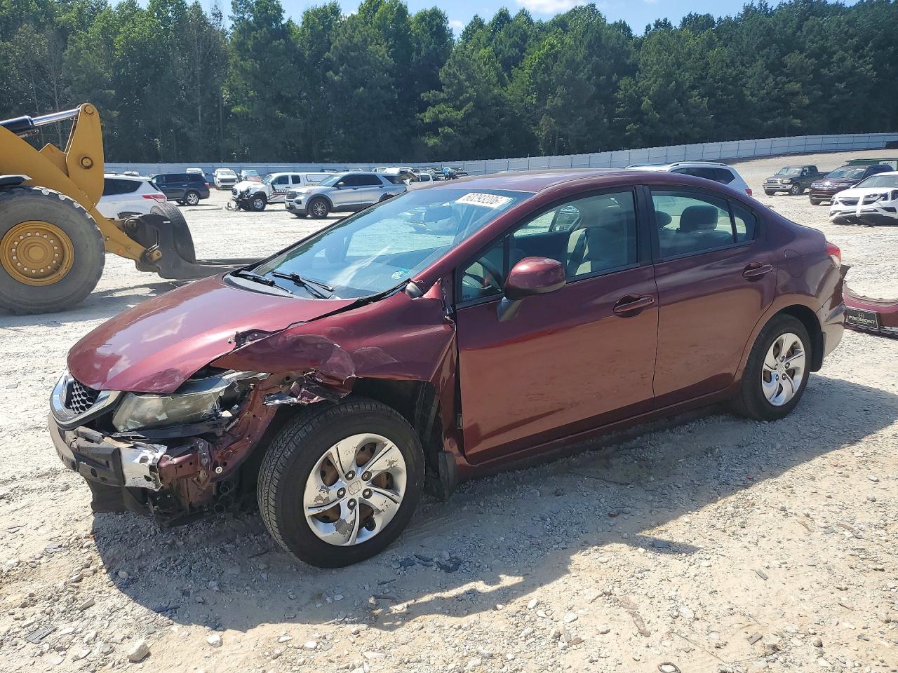 2013 Honda Civic Lx Burgundy vin: 2HGFB2F54DH557970
