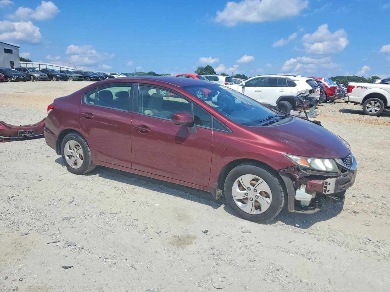 2013 Honda Civic Lx Burgundy vin: 2HGFB2F54DH557970