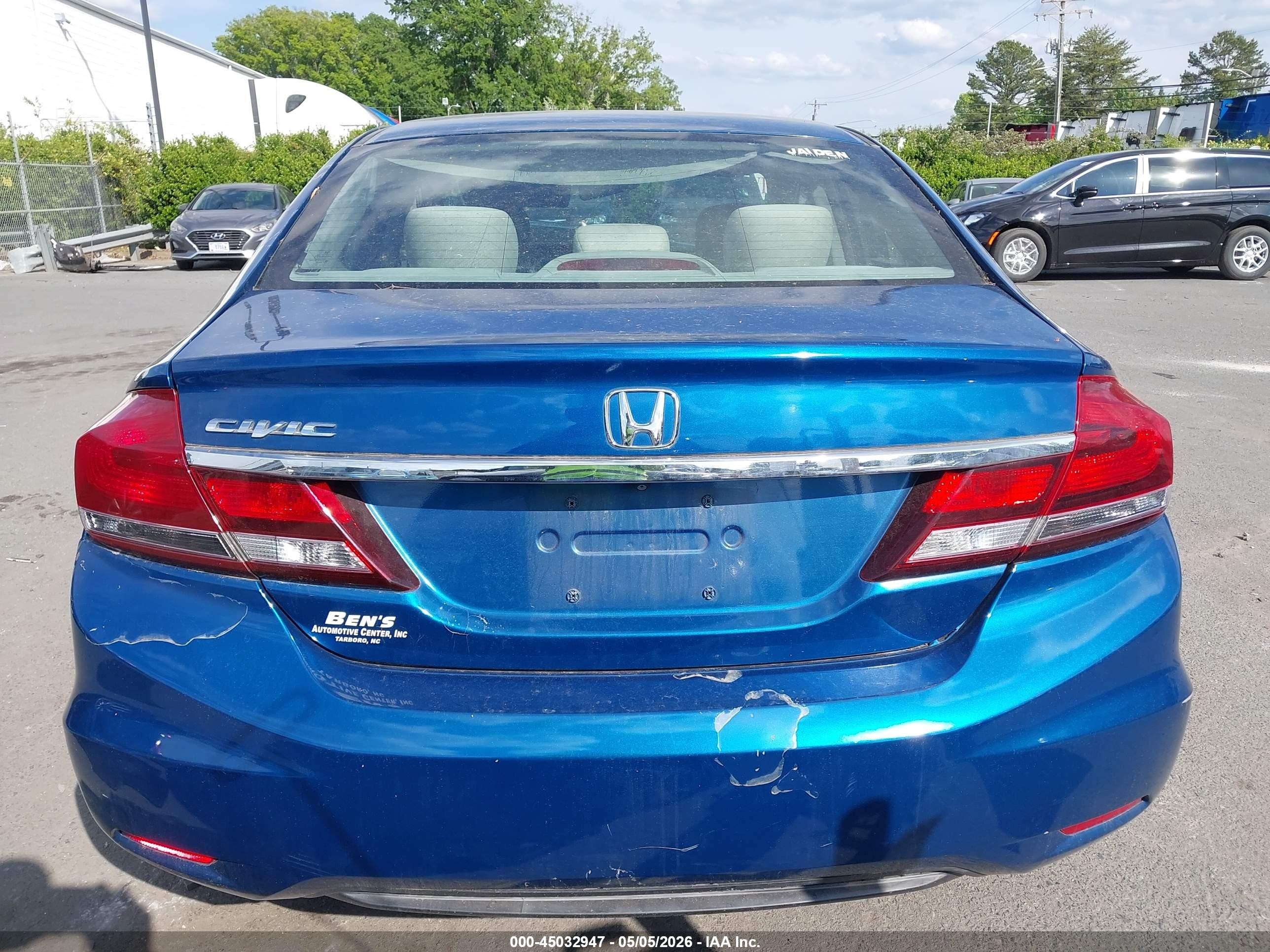 2013 Honda Civic Lx Blue vin: 2HGFB2F54DH560772