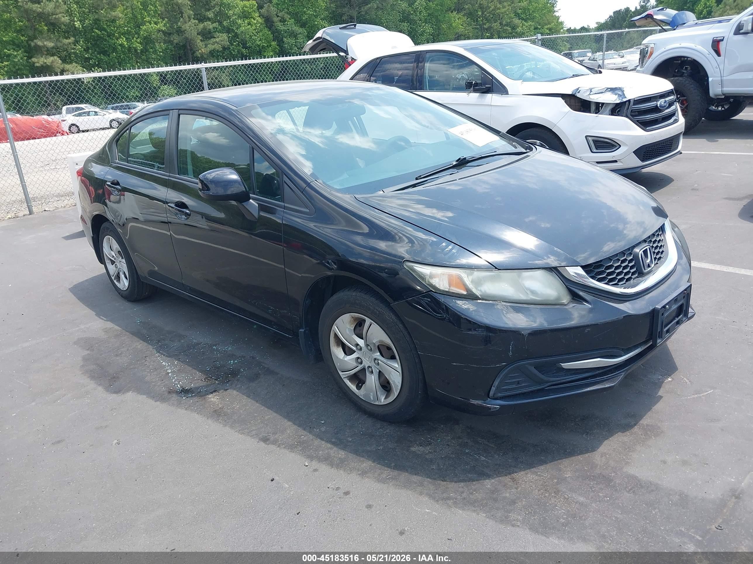 2013 Honda Civic Lx Black vin: 2HGFB2F54DH569567