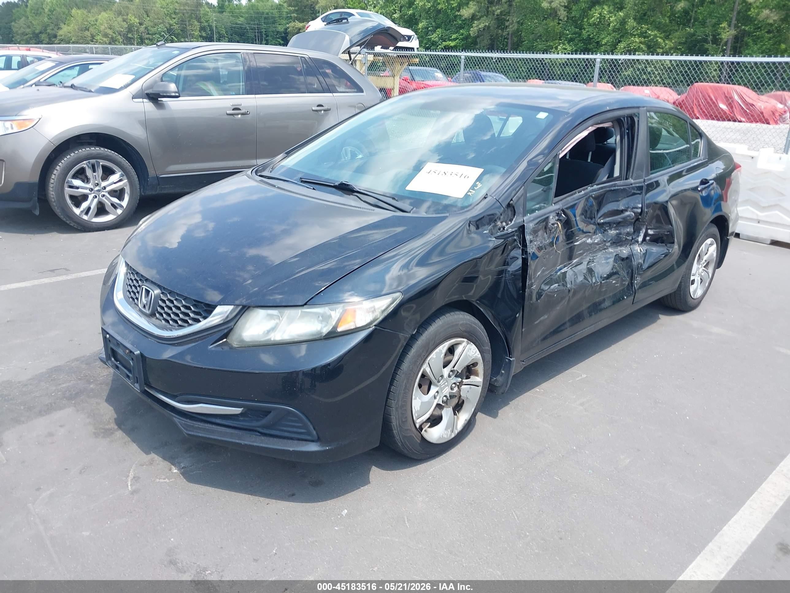 2013 Honda Civic Lx Black vin: 2HGFB2F54DH569567