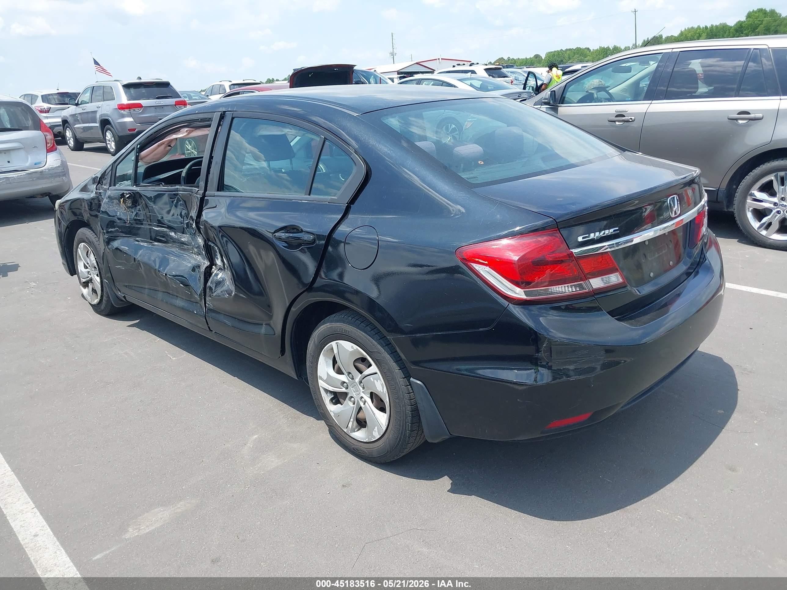 2013 Honda Civic Lx Black vin: 2HGFB2F54DH569567