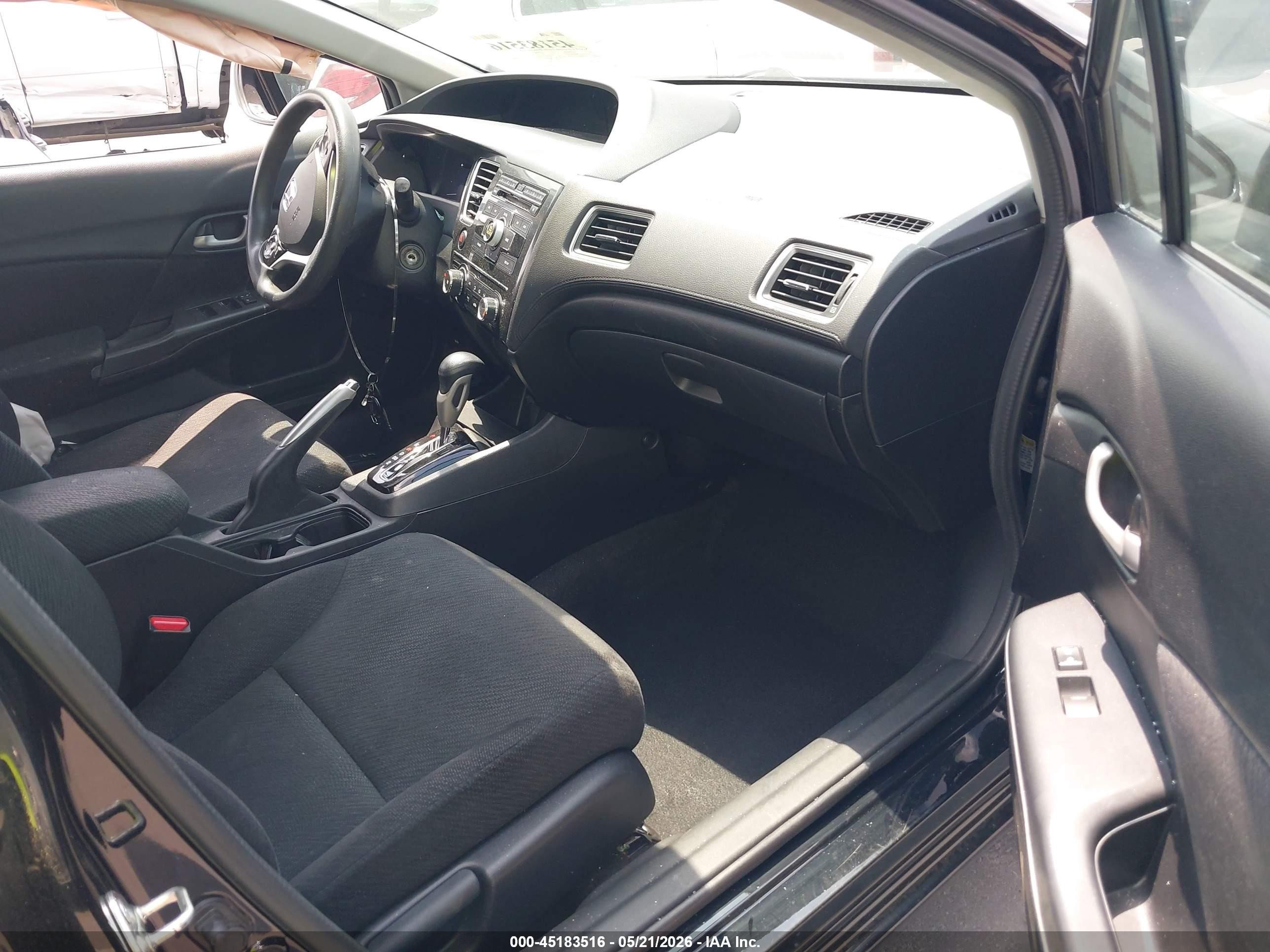 2013 Honda Civic Lx Black vin: 2HGFB2F54DH569567