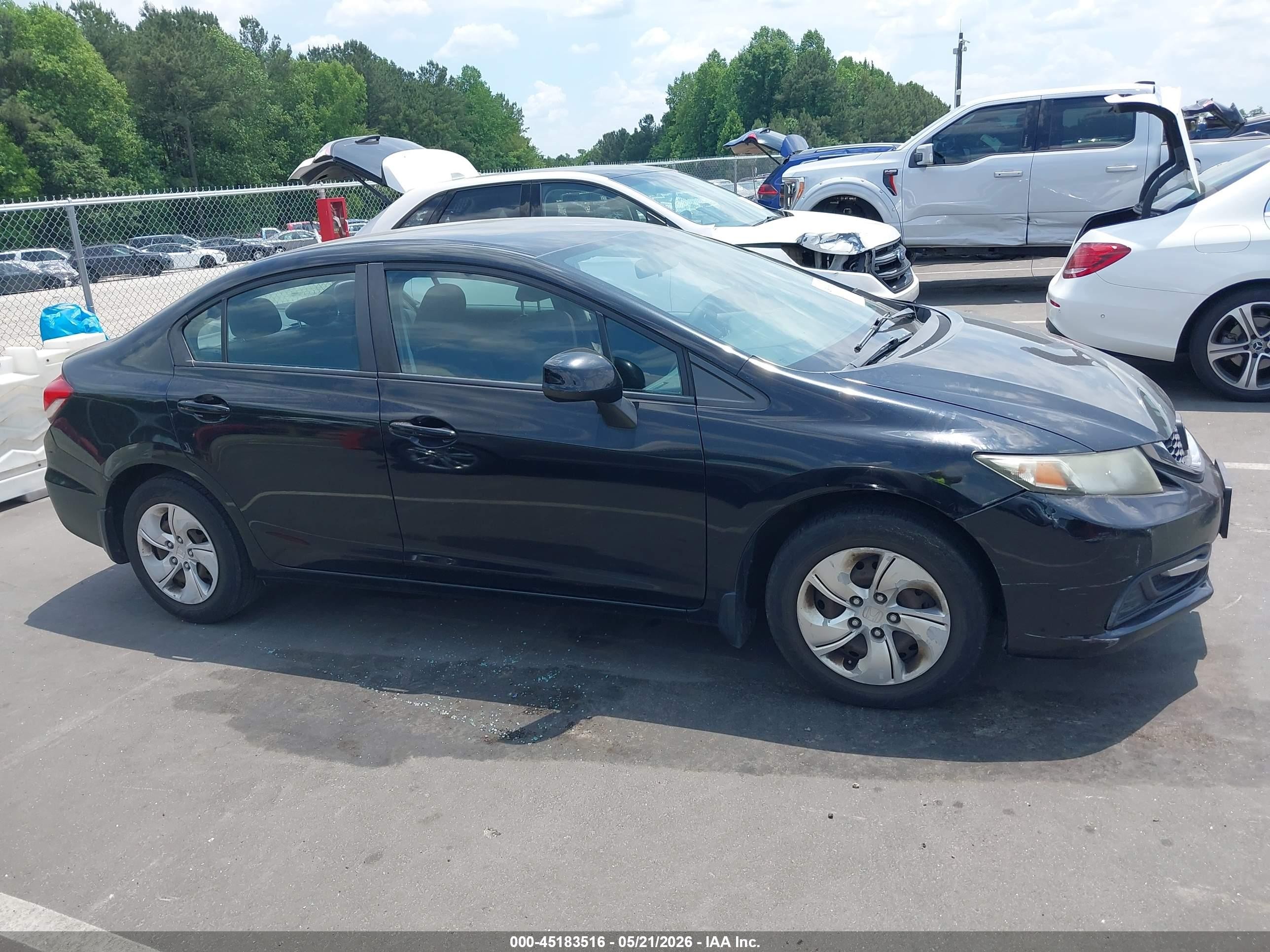 2013 Honda Civic Lx Black vin: 2HGFB2F54DH569567