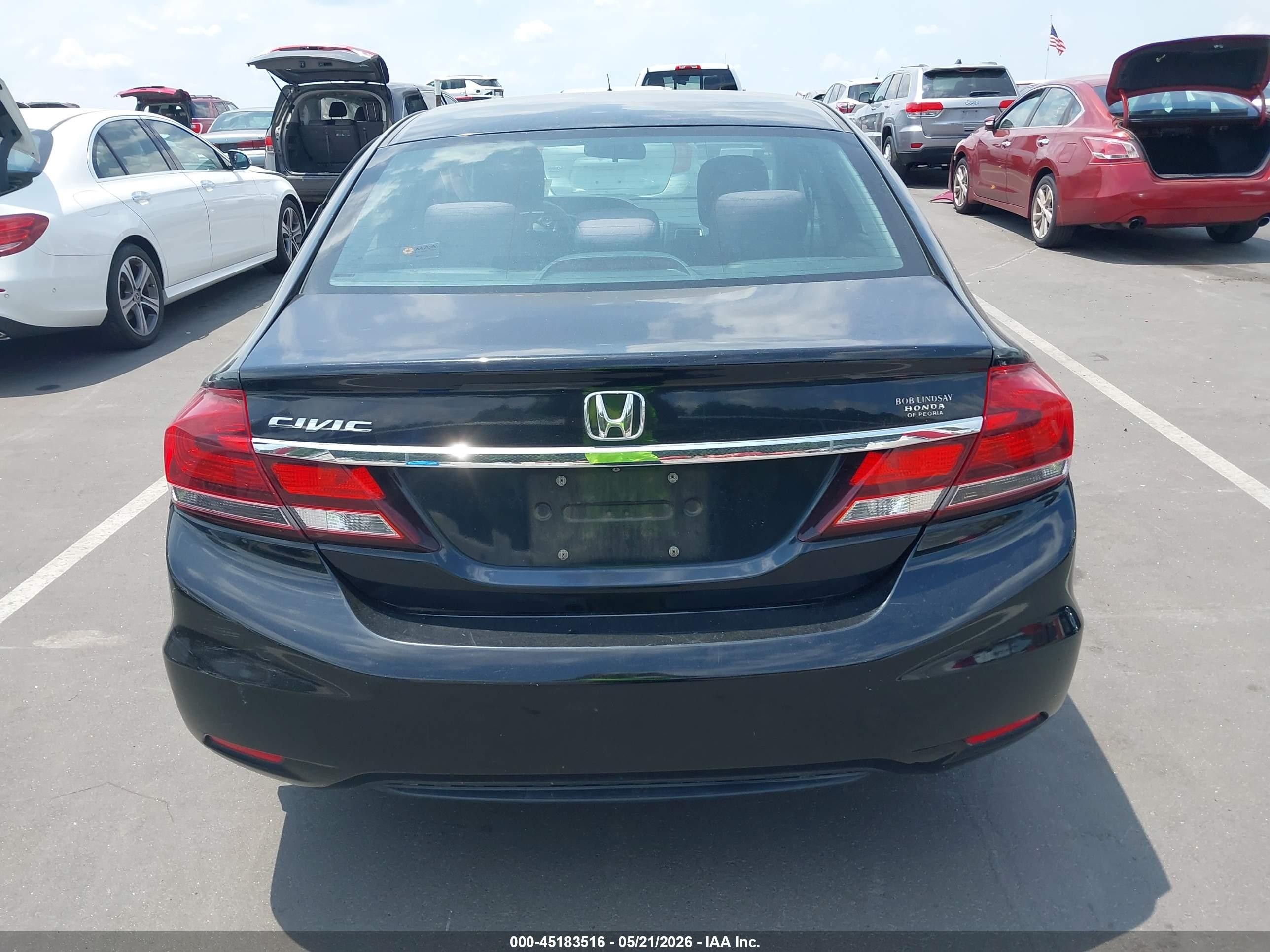 2013 Honda Civic Lx Black vin: 2HGFB2F54DH569567