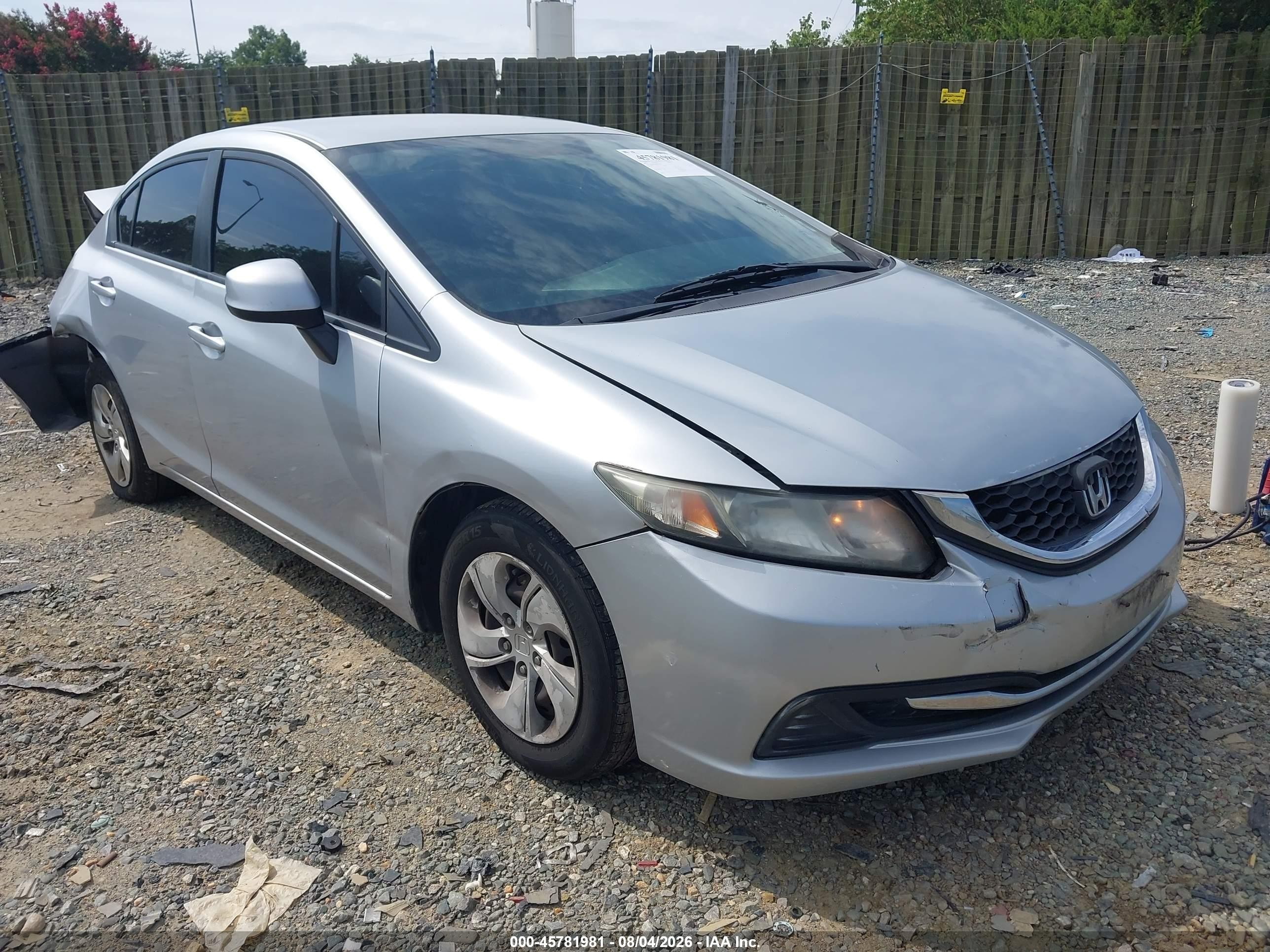 2013 Honda Civic Lx Silver vin: 2HGFB2F54DH572758