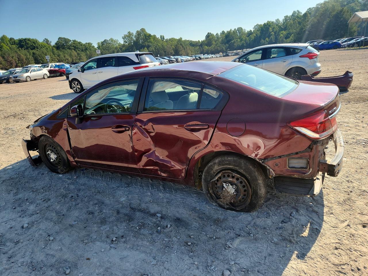 2013 Honda Civic Lx Burgundy vin: 2HGFB2F54DH573702
