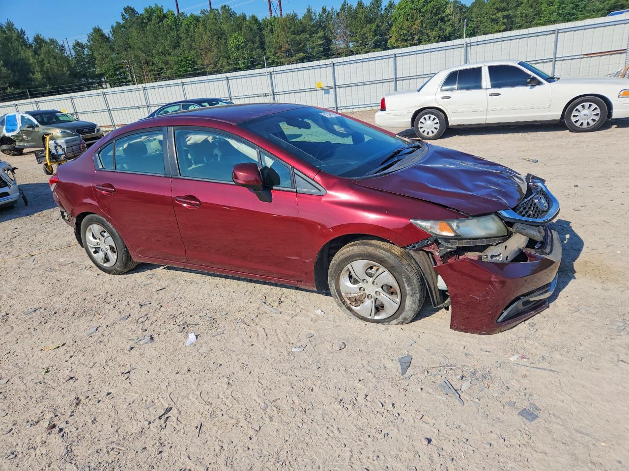2013 Honda Civic Lx Burgundy vin: 2HGFB2F54DH573702