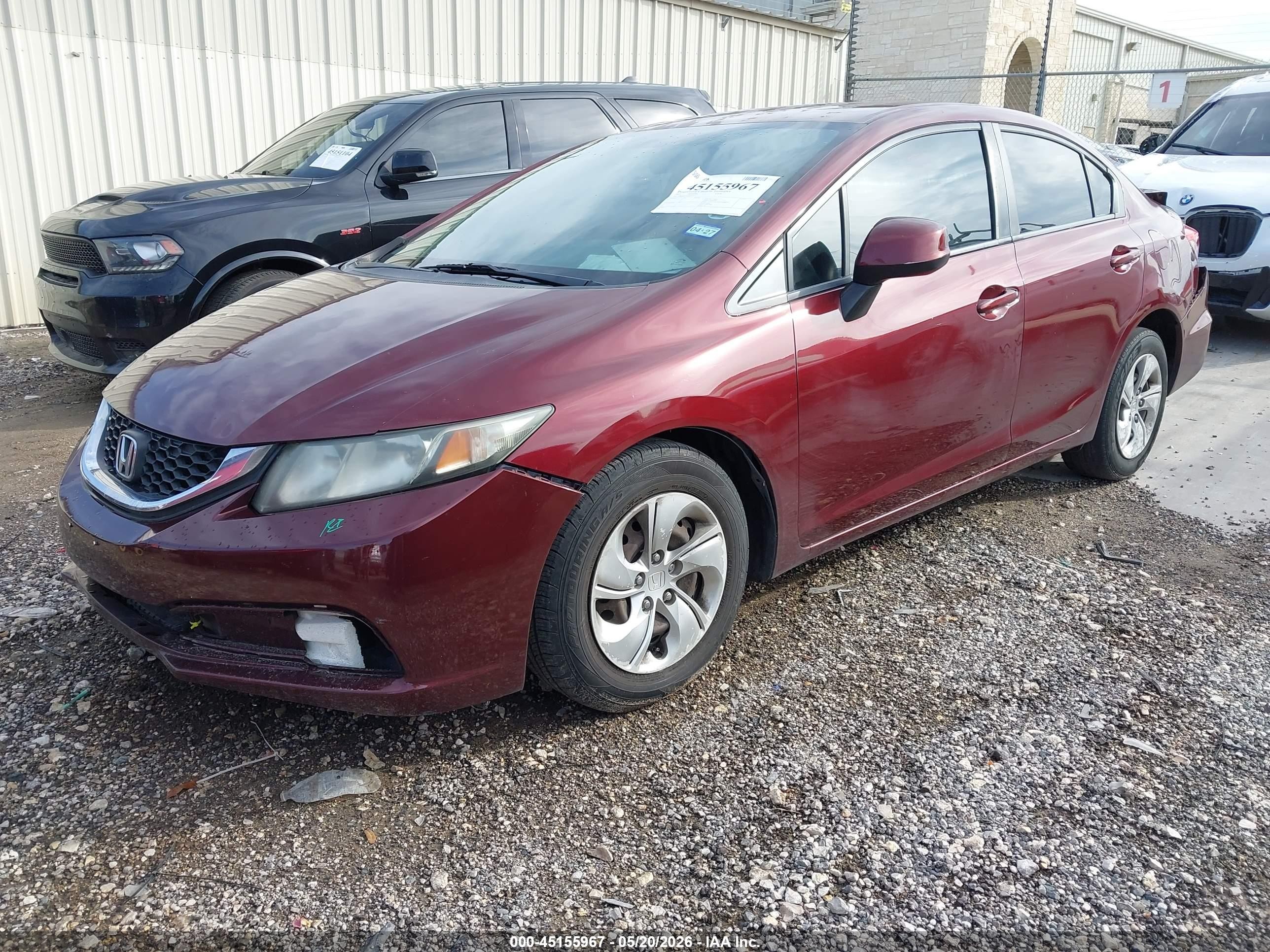 2013 Honda Civic Lx Maroon vin: 2HGFB2F54DH594372