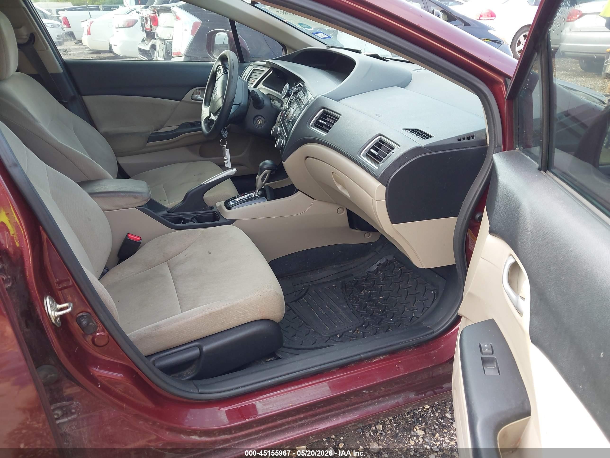 2013 Honda Civic Lx Maroon vin: 2HGFB2F54DH594372