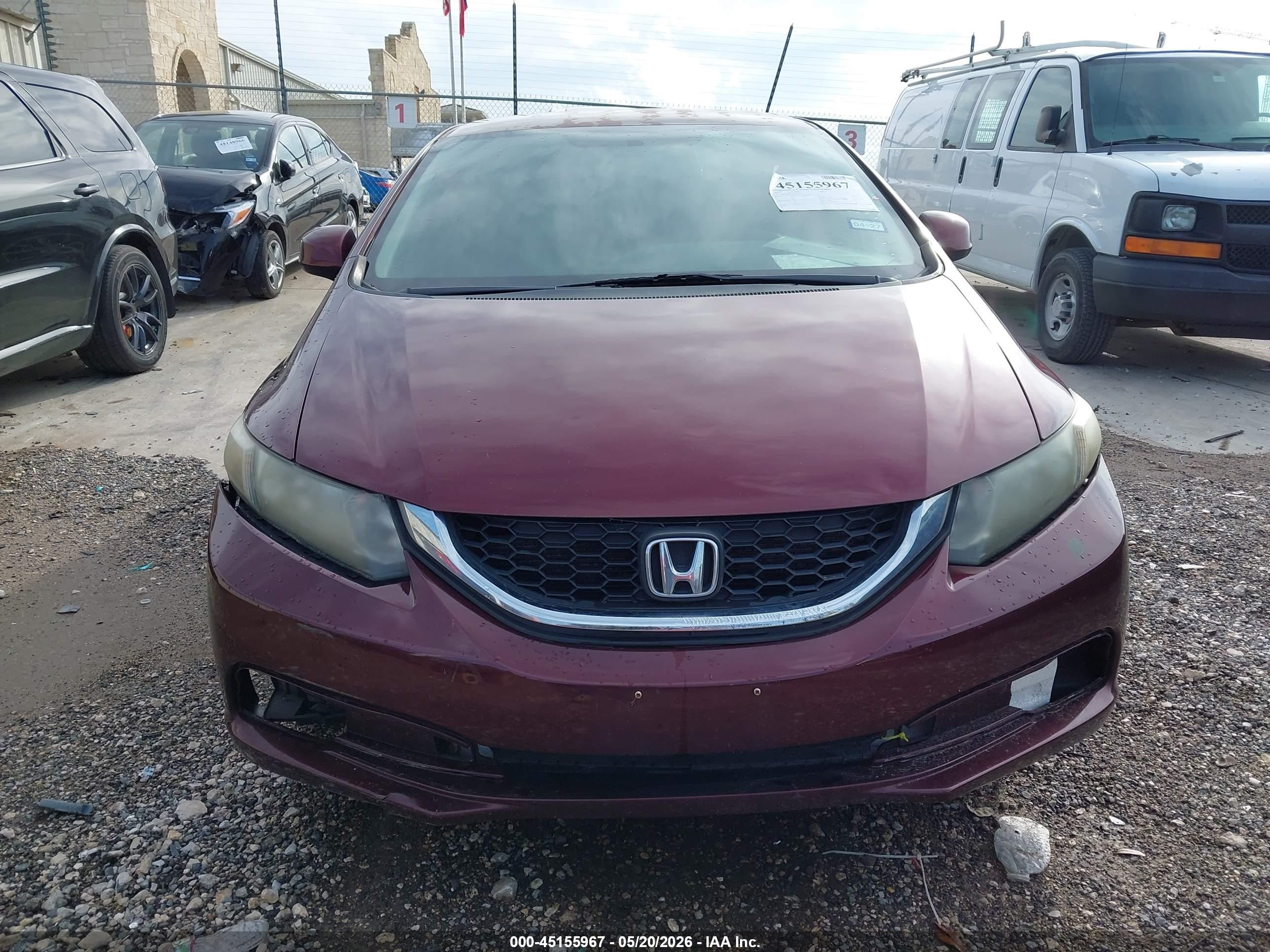 2013 Honda Civic Lx Maroon vin: 2HGFB2F54DH594372
